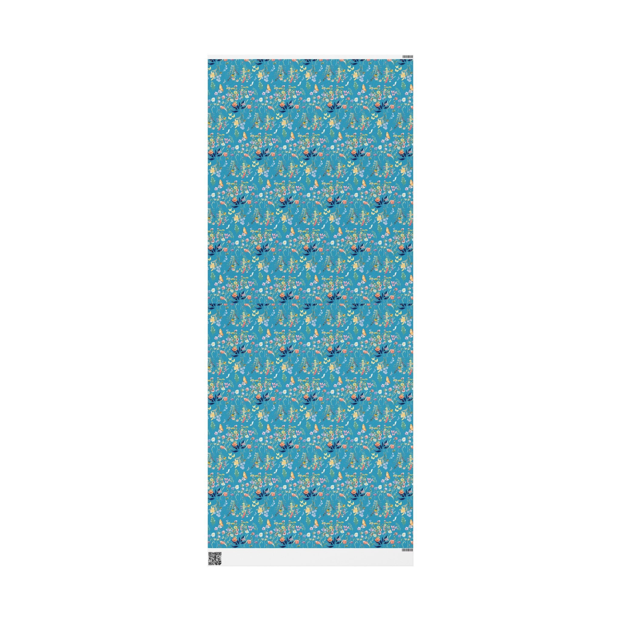 Turquoise Wildflowers Wrapping Paper Wedding, Birthdays