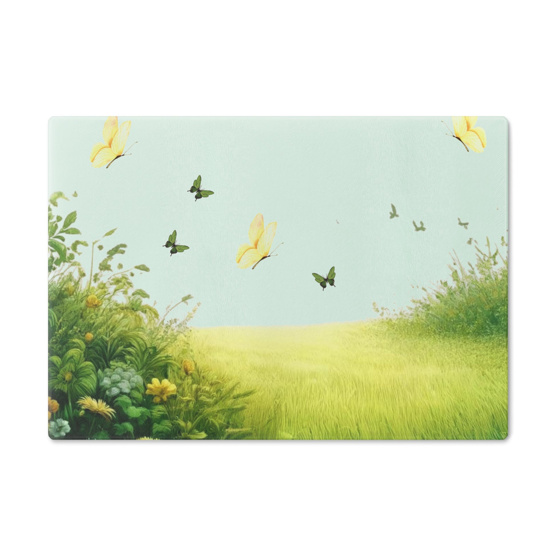 Butterflies Cutting Board Floral Tempered Glass Cutting Board Durable Kitchen Decor with Elegant Flower Design, Housewarming, New House Gift - MRSBYVALLE
