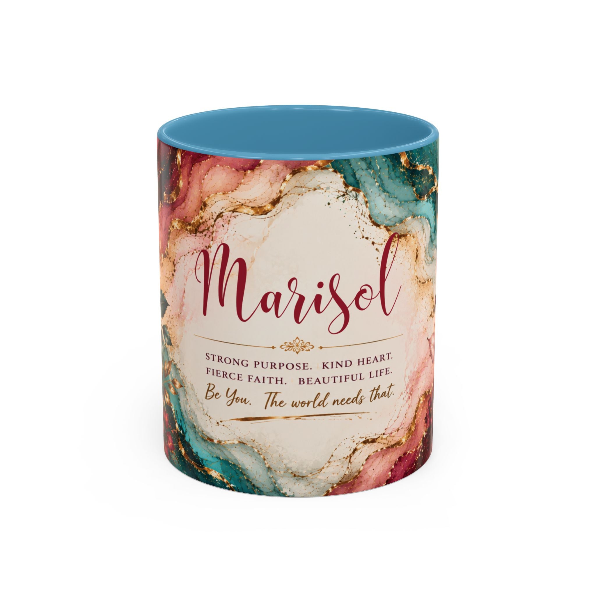 Personalized Name Mug for Women, Inspirational Color Handle Coffee Mug, 11 oz or 15 oz Gift for Her