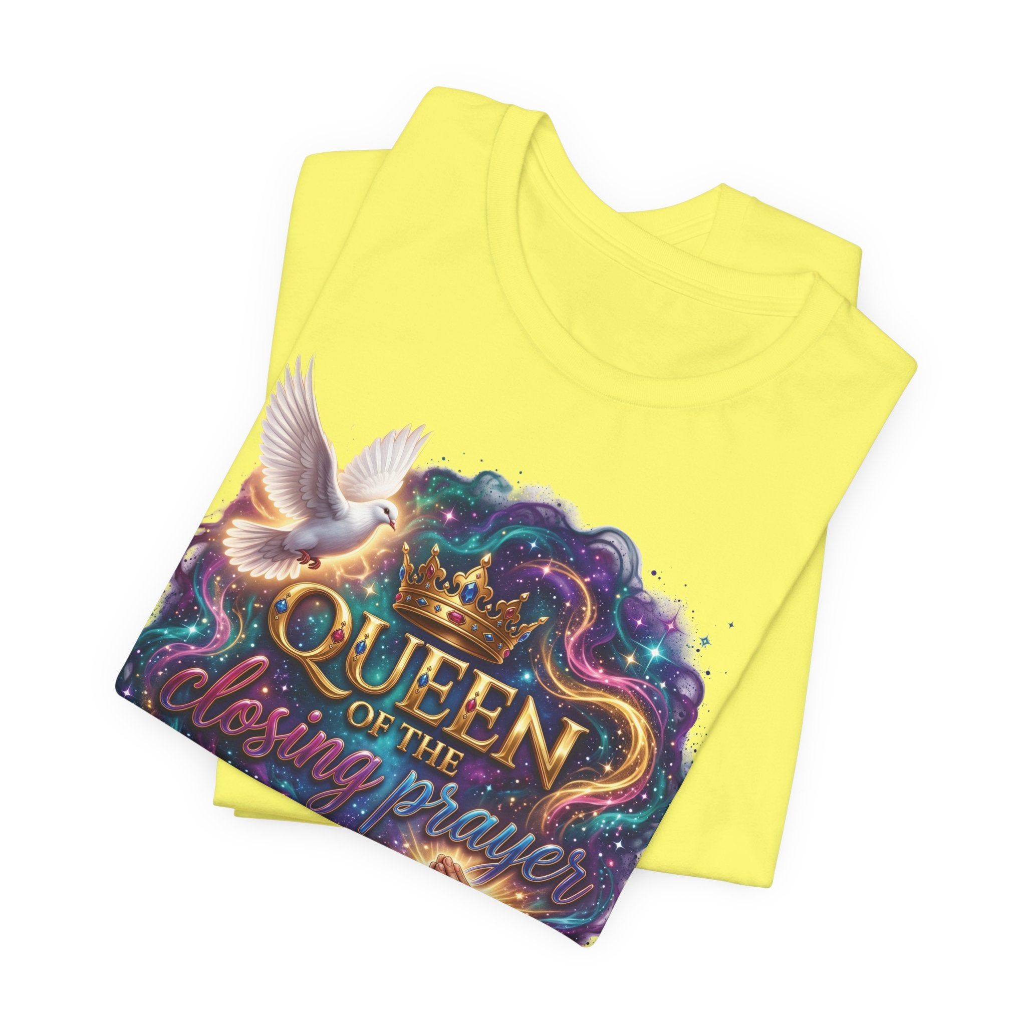 Queen of the Closing Prayer Christian T-Shirt | Funny Church Shirt for Women | Faith-Based Graphic Tee