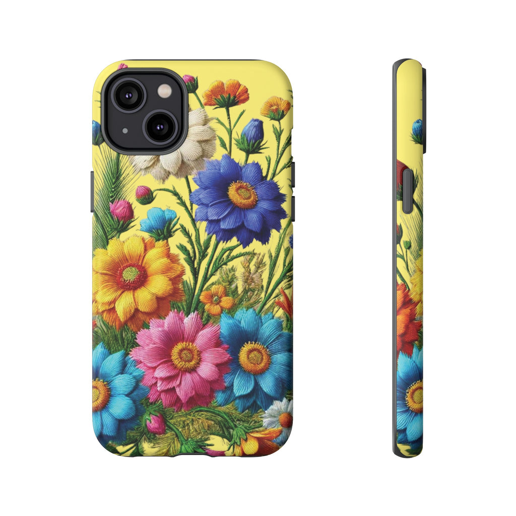 Phone Case Yellow Bright Floral Protective Phone Case Gift for Her Phone 15, Samsung iPhone Samsung  iPhone 15, Samsung iPhone Samsung Accessory Gift for Her