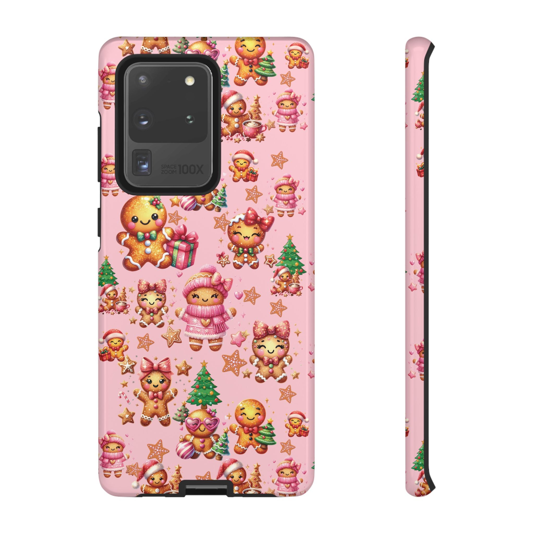 Adorable Pink Gingerbread Girl Phone Case Girly Holiday Vibes, Sweet Christmas Aesthetic, Cute & Festive Gift Idea for Her, Fun Protective Cover