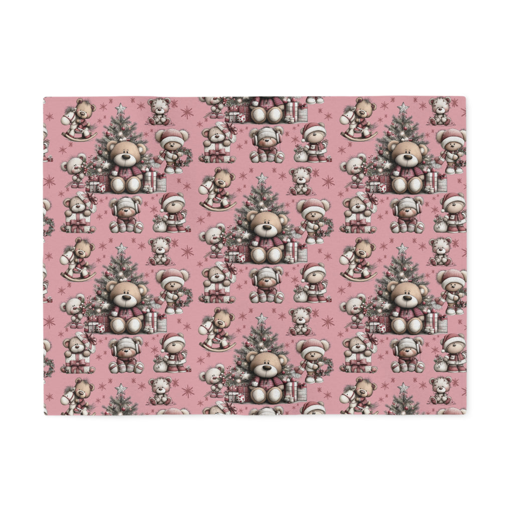 Whimsical Pink Teddy Bear Sweatshirt Blanket Cozy Soft Throw for Holiday Everyday Warmth