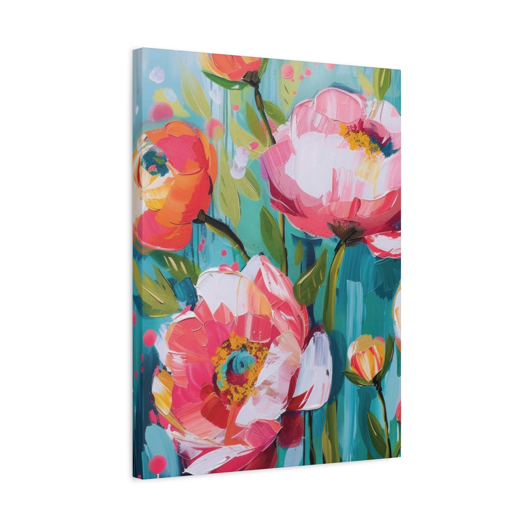 Unique Boho Floral Wall Art Matte Canvas Stretched, Vibrant Botanical Design, Perfect for Living Room, Bedroom, or Office Decor, Adds a Stylish Touch to Any Space - MRSBYVALLE
