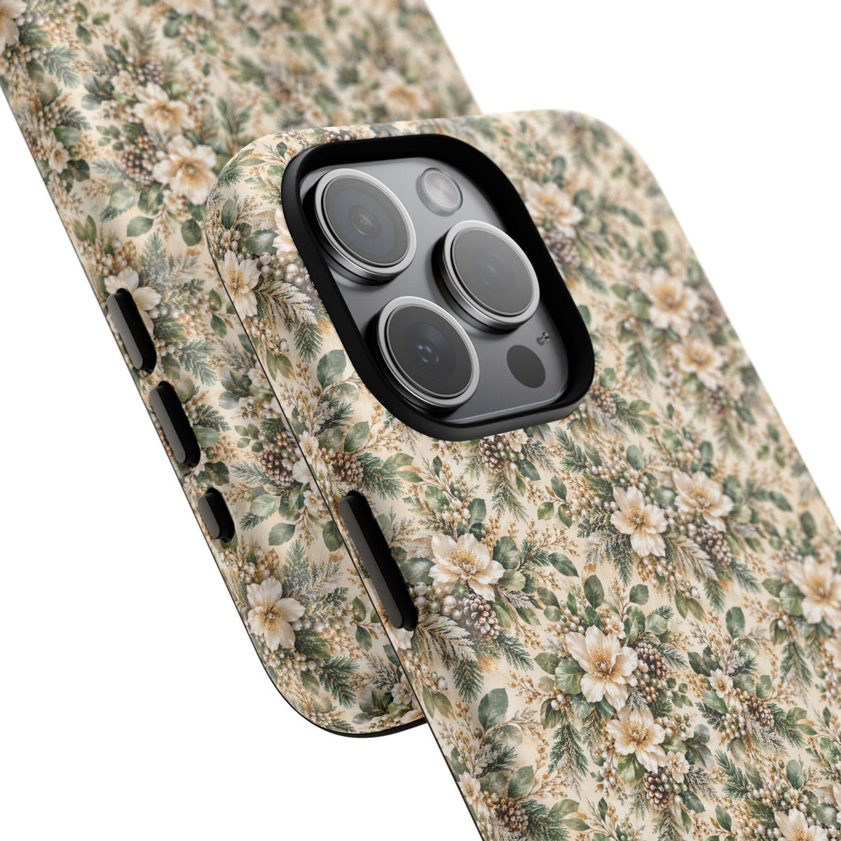 Sage Green & Champagne Floral MagSafe Tough Phone Case