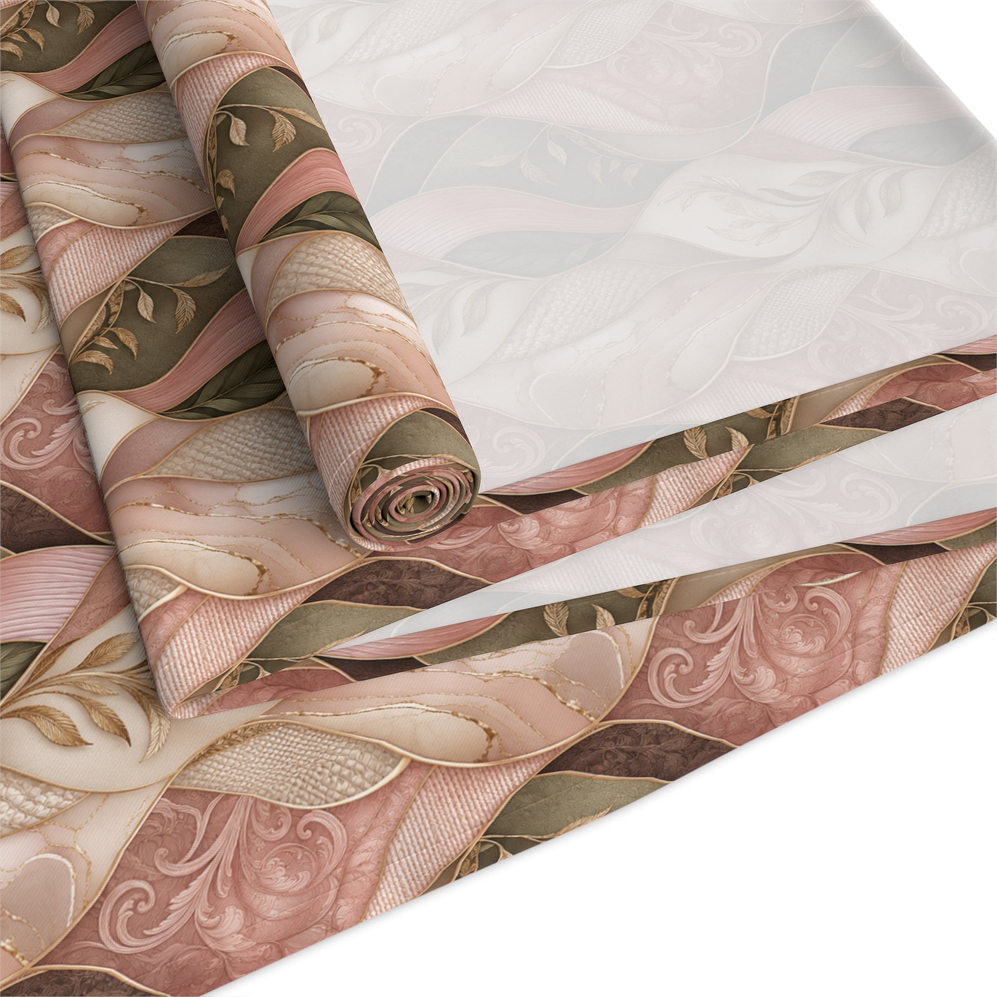 Braided Neutral Table Runner - Rustic Beige Cotton-Poly Dining Accent Dinner