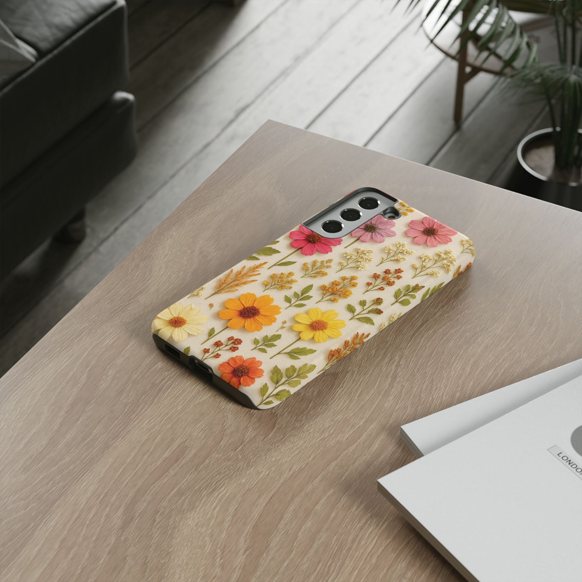 Dried Flowers Illusion Phone Case – Realistic Botanical Aesthetic, Colorful Pressed Floral Art, Trendy Nature-Inspired Protective Cover  iPhone & Samsung Models