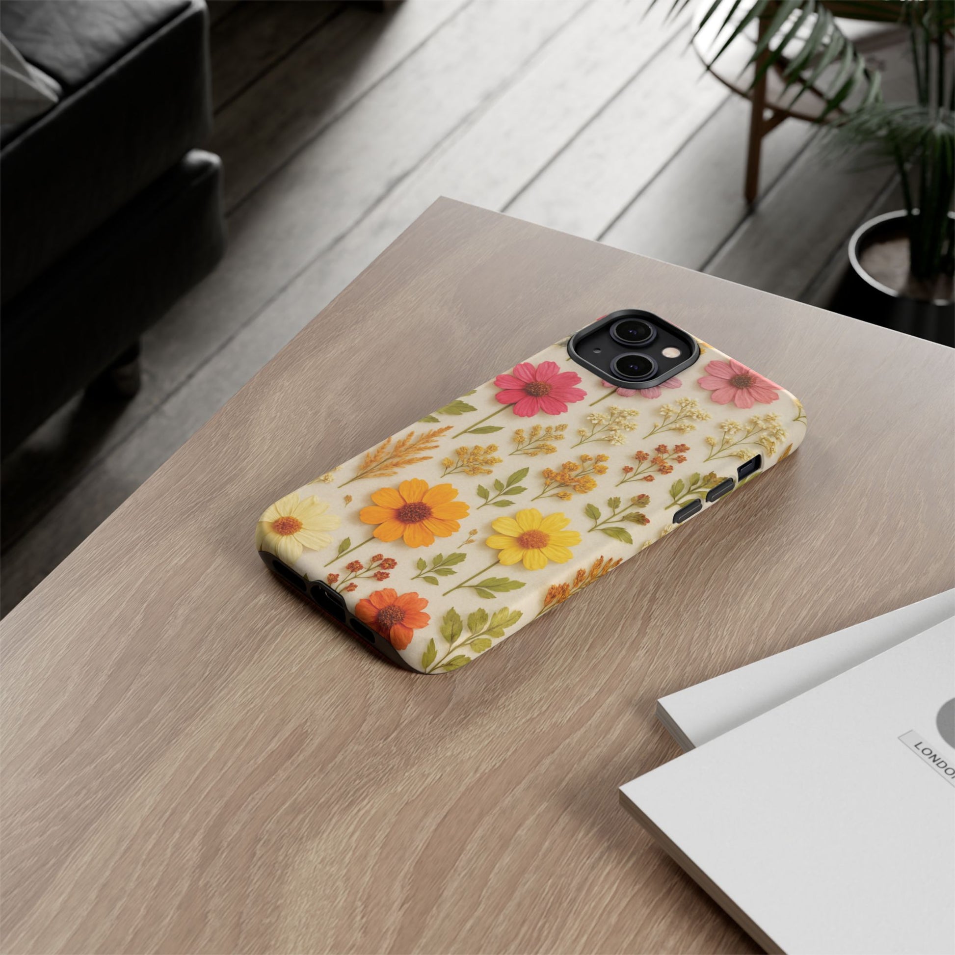 Dried Flowers Illusion Phone Case – Realistic Botanical Aesthetic, Colorful Pressed Floral Art, Trendy Nature-Inspired Protective Cover  iPhone & Samsung Models