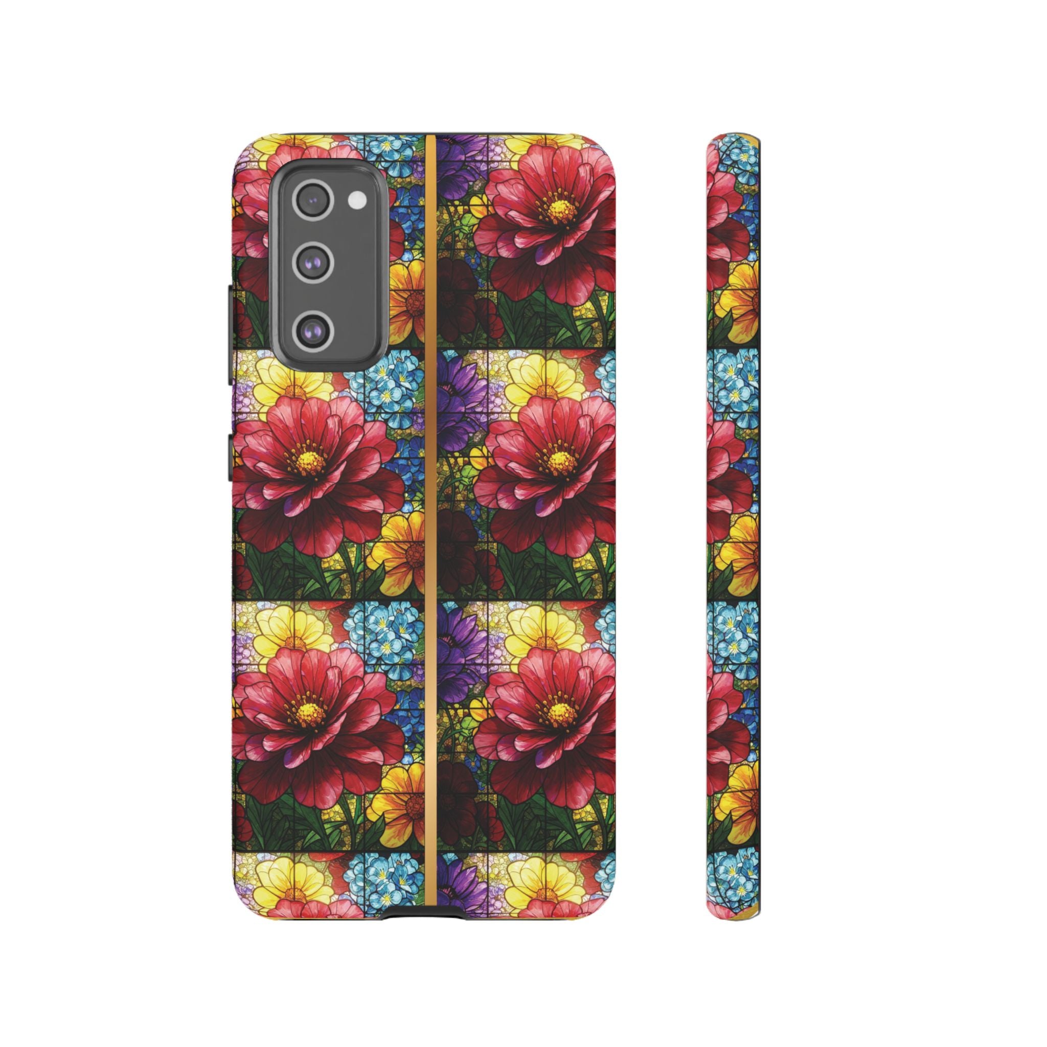Stained Glass Illusion Floral Phone Case  3D Colorful Flower Design, Protective Christian Gift, Fits iPhone, Samsung, Google Pixel