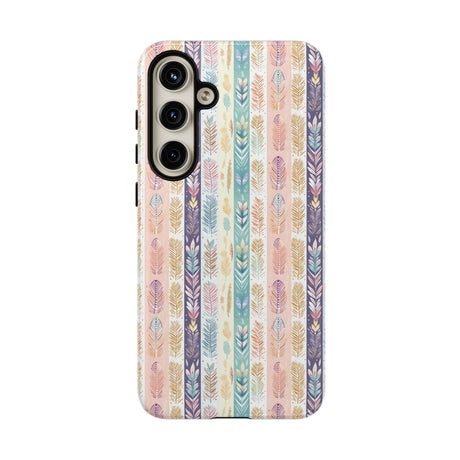 Boho Pastel Feathers Modern Watercolor Abstract Phone Case Compatible with iPhone, Samsung & More - Stylish, Durable Protection with Vibrant Artistic Design Perfect Gift for Her