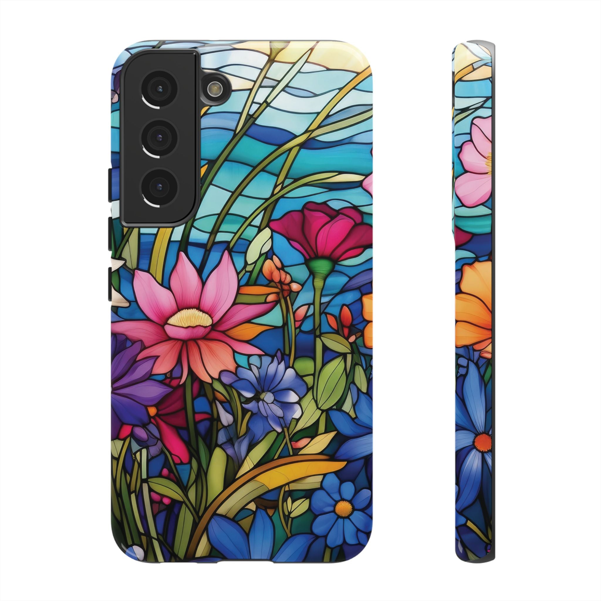 Wildflowers Stain Glass Illusion Phone Case Unique Holiday Protection for Your Device | Stylish & Durable Cover Gift for Her Phone 15, Samsung iPhone Samsung Accessory Gift for Her
