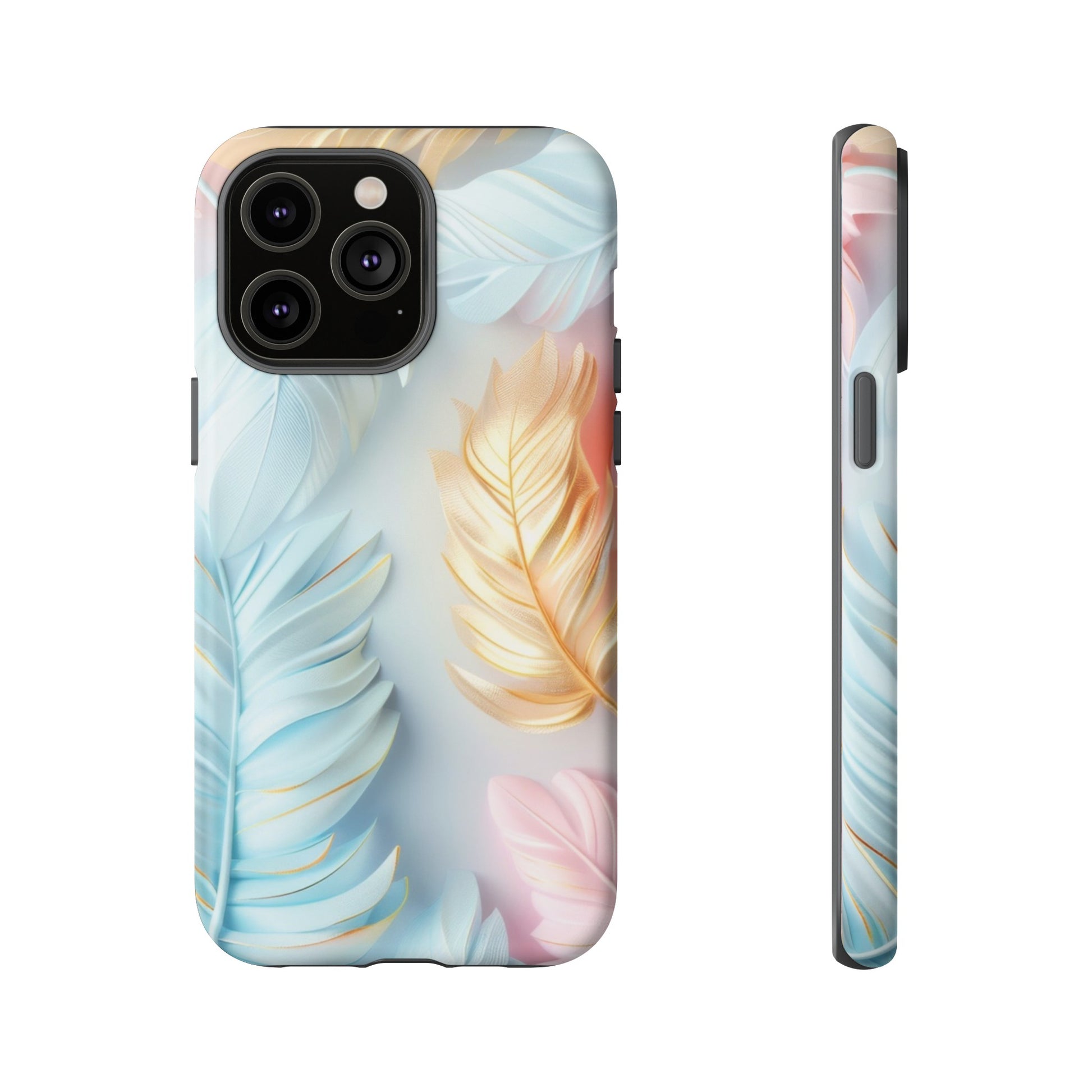 Pastel Feathers Protective Phone Case Gift for Her Phone 15, Samsung iPhone Samsung Gift for Her Case iPhone 15, Samsung iPhone Samsung Accessory Gift for Her