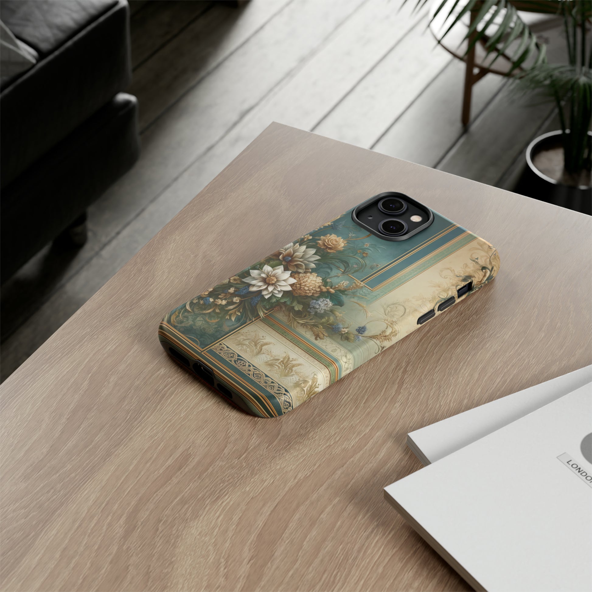 Victorian Floral Boho Luxury Phone Tough Case Floral Elegant Durable Stylish for Modern Devices iPhone 15, Samsung iPhone Samsung Accessory Gift for Her.