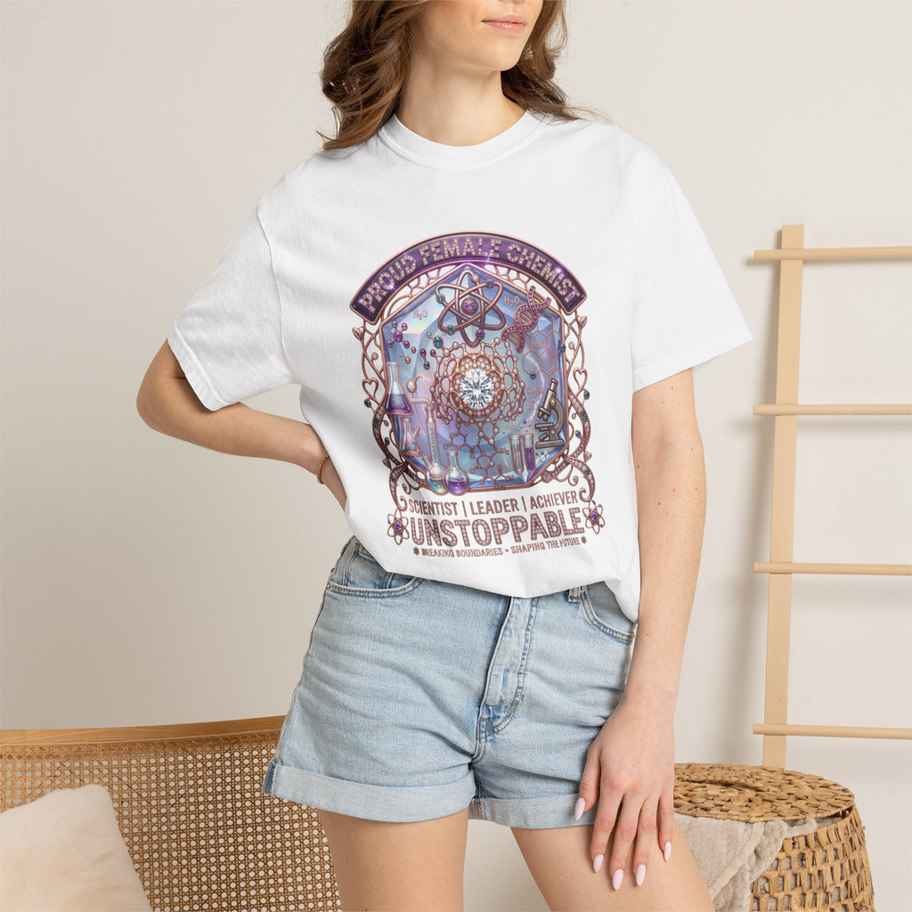T-Shirt 'Unstoppable' Scientist Leader Achiever Graphic Tee Proud Chemist. Scientist. Leader. Unstoppable. STEM Graphic Tee