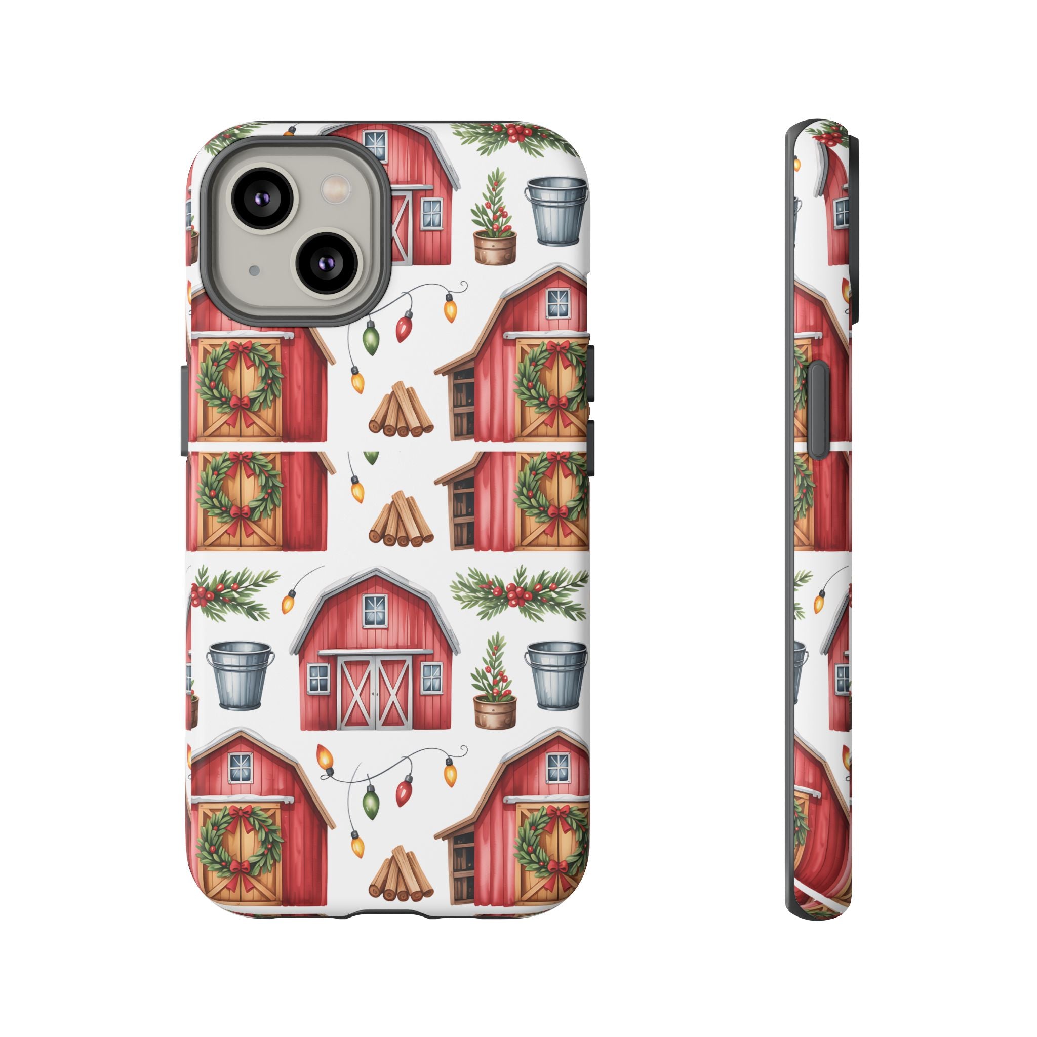 Farmhouse Christmas Design Phone Case - Stylish, Protective Cover for All Models Gift for Mom Accessory Gift for Her