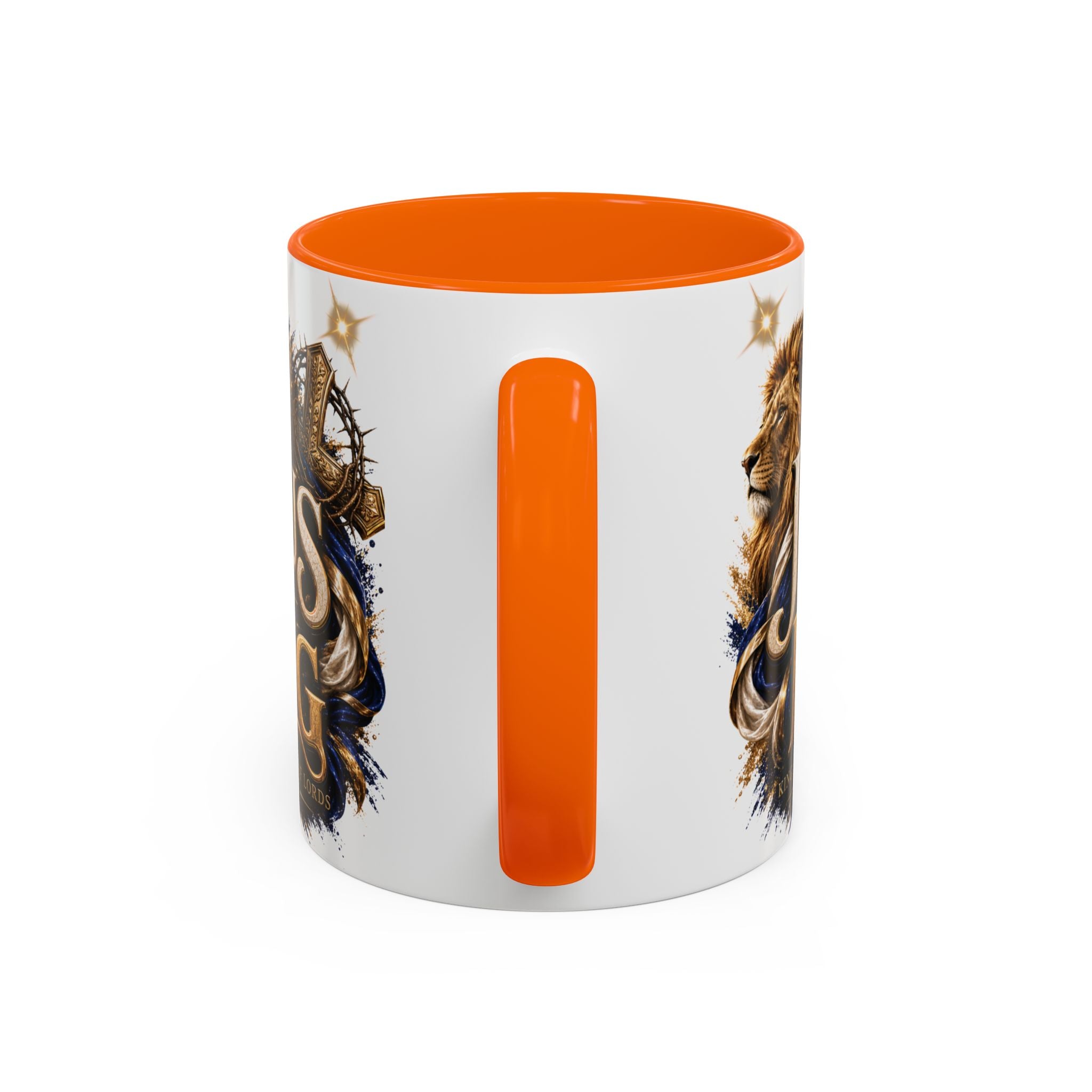 Jesus Is King Coffee Mug Christian Faith Accent Mug (11/15oz) Gift for Dad Mom