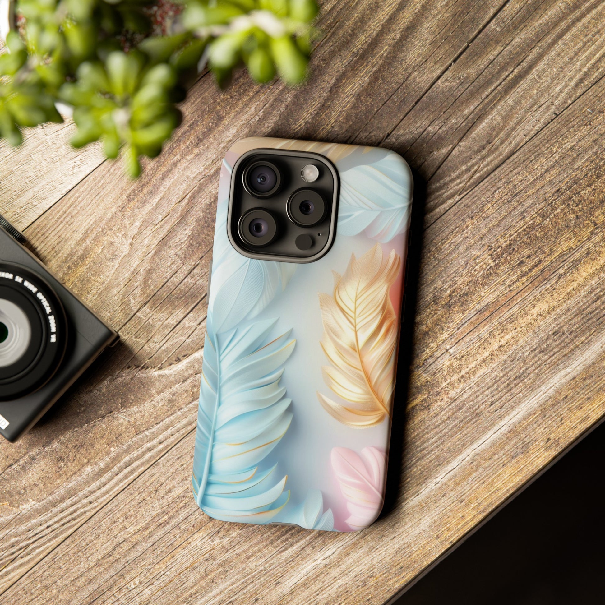 Pastel Feathers Protective Phone Case Gift for Her Phone 15, Samsung iPhone Samsung Gift for Her Case iPhone 15, Samsung iPhone Samsung Accessory Gift for Her