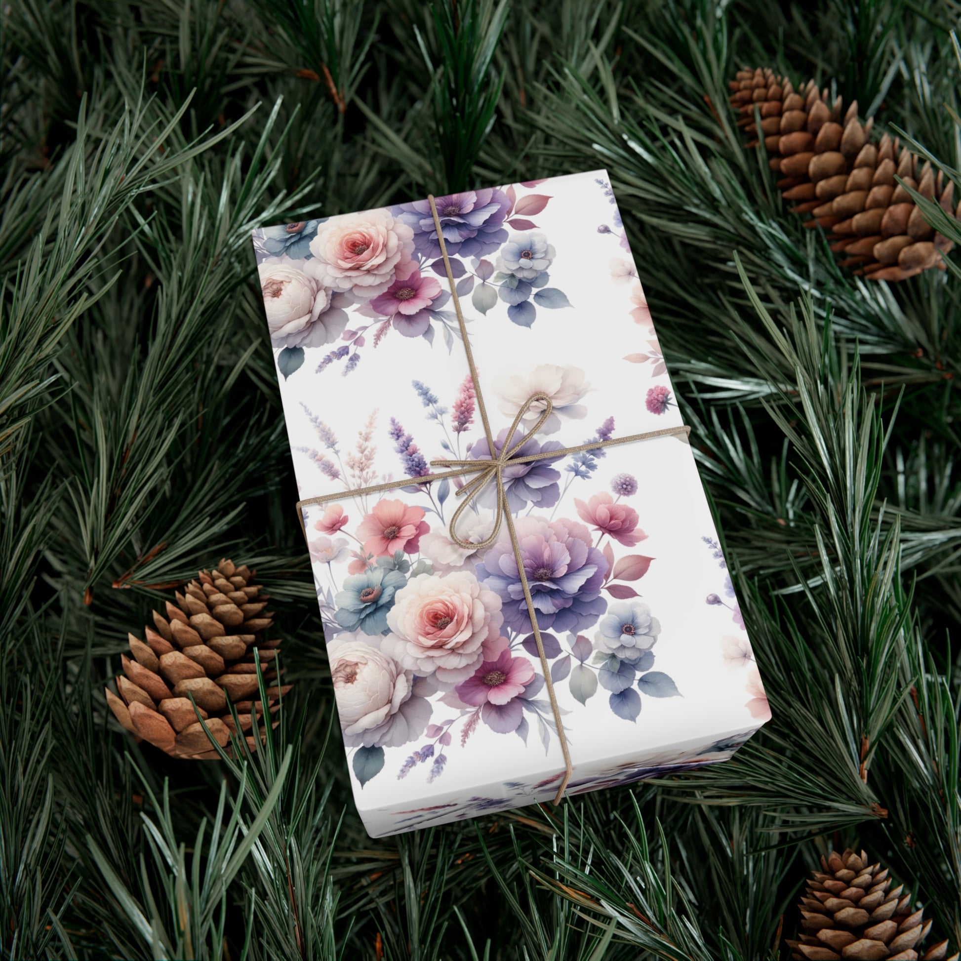 Pastel Wildflowers Gift Wrap It's Perfect for Weddings, Bridal & Baby Showers Eco-Friendly, Vibrant Design in Matte/Satin, All Occasion.