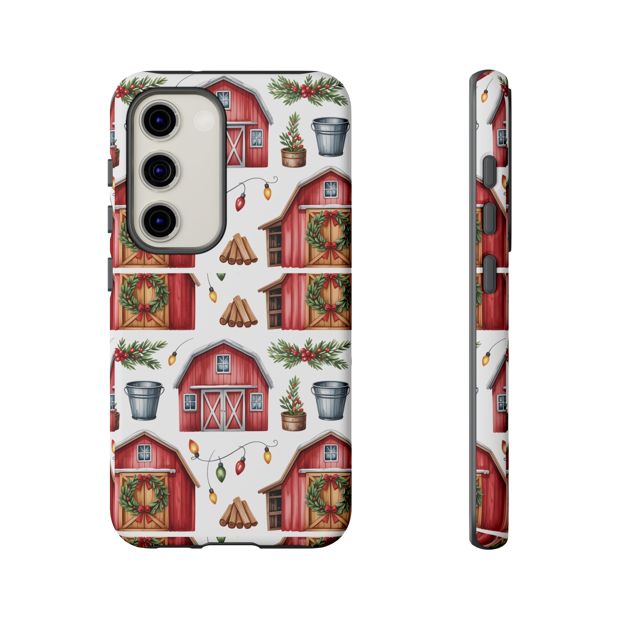 Farmhouse Christmas Design Phone Case - Stylish, Protective Cover for All Models Gift for Mom Accessory Gift for Her