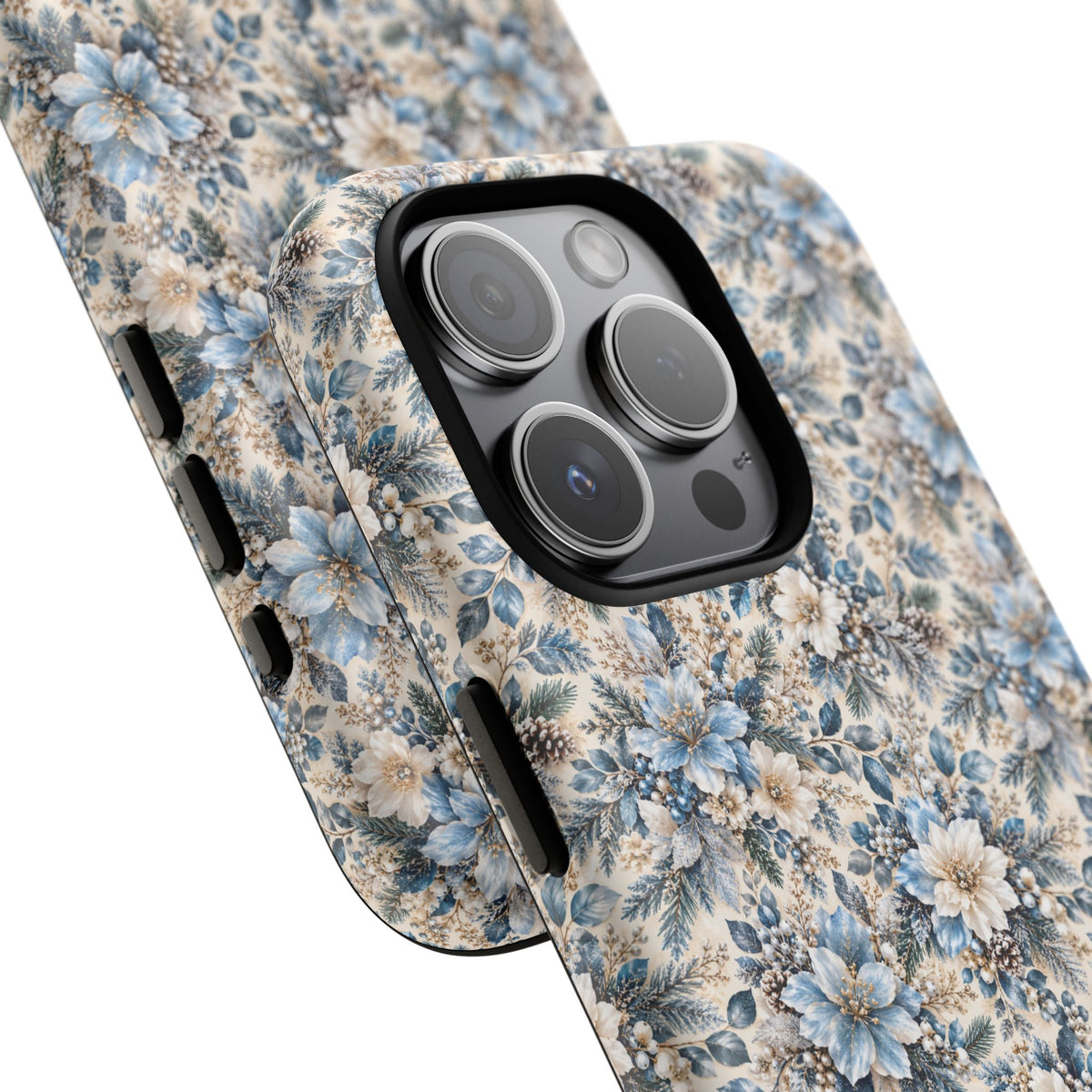 Icy Blue Floral MagSafe Tough Phone Case