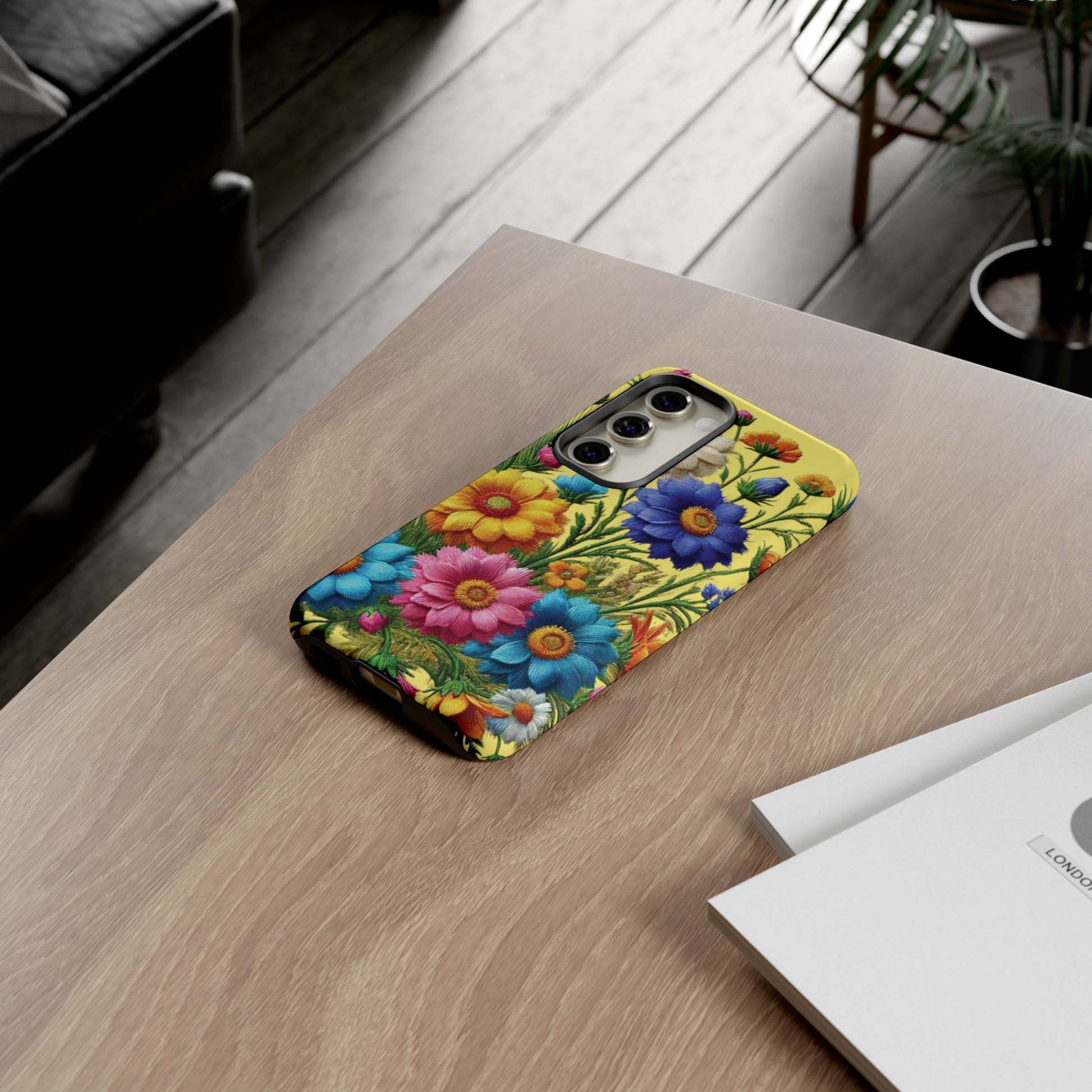 Phone Case Yellow Bright Floral Protective Phone Case Gift for Her Phone 15, Samsung iPhone Samsung  iPhone 15, Samsung iPhone Samsung Accessory Gift for Her