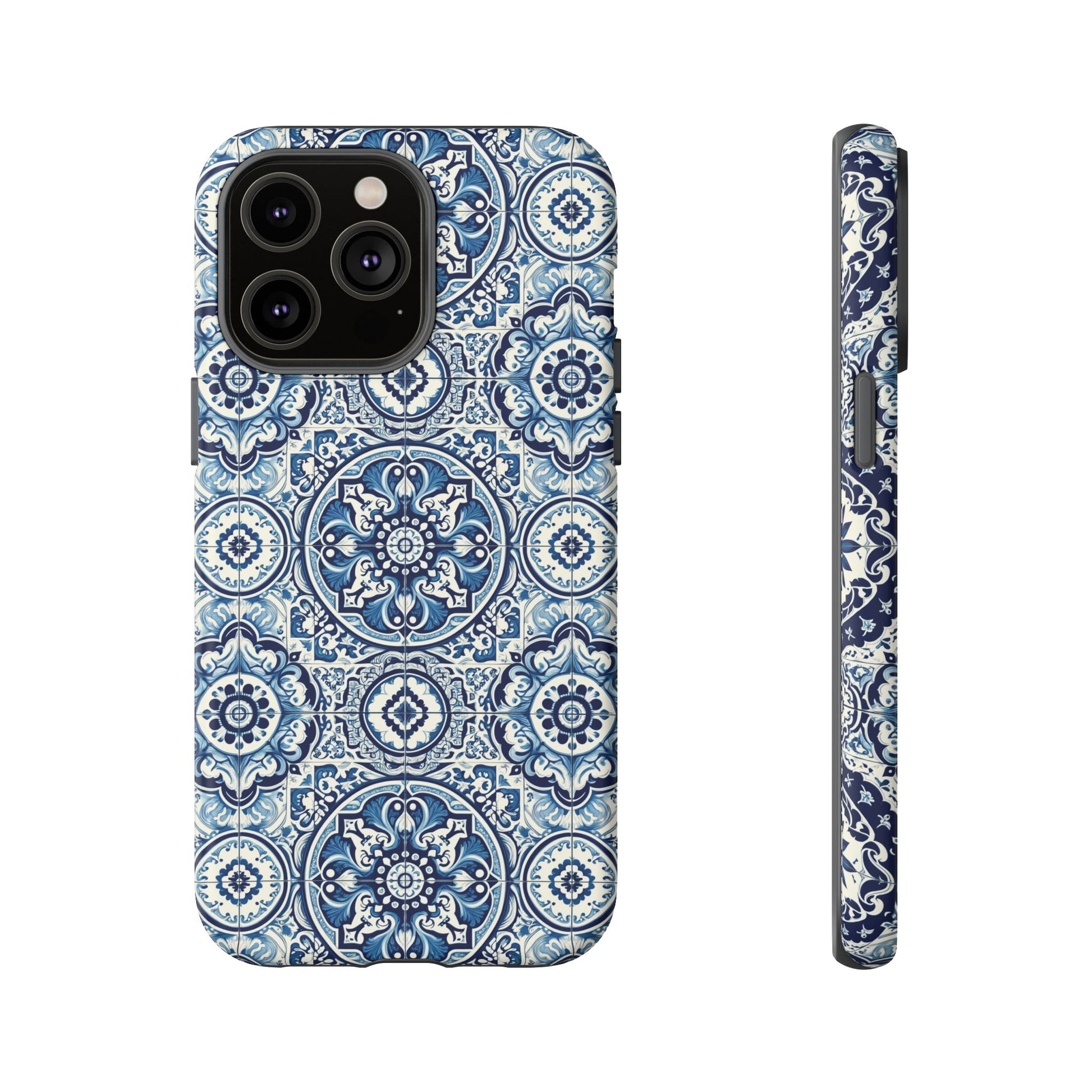 Azulejo Tile Phone Case Elegant Mediterranean Blue Porcelain Design iPhone 17, 16, 15, Samsung iPhone Samsung Accessory Gift for Her