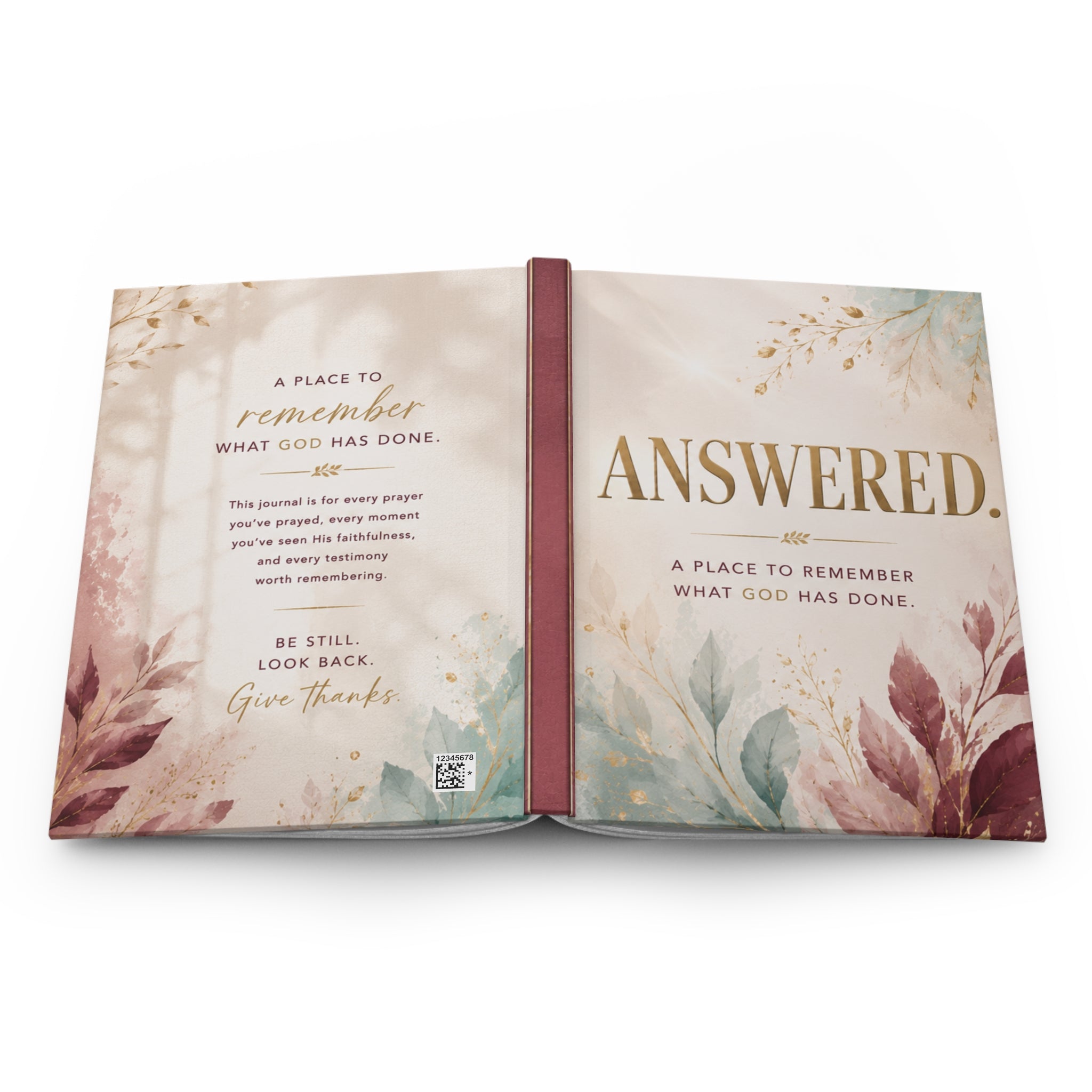 Answered Hardcover Journal — Inspirational Christian Prayer & Gratitude Notebook
