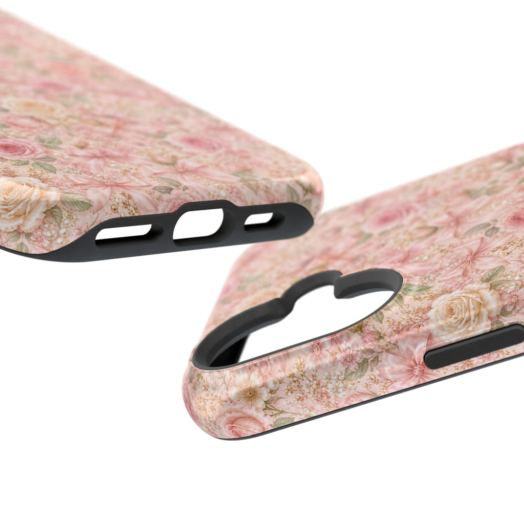 Floral Rose Pattern Magnetic Impact-Resistant Phone Case iPhone and Samsung
