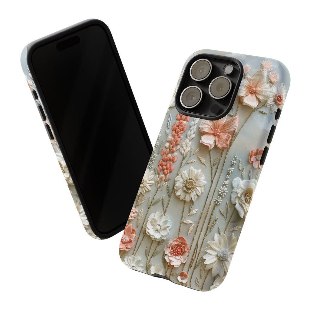 Pastel Wildflowers Protective Phone Case Gift for Her Phone 15, Samsung iPhone Samsung Gift for Her Case iPhone 15, Samsung iPhone Samsung Accessory Gift for Her