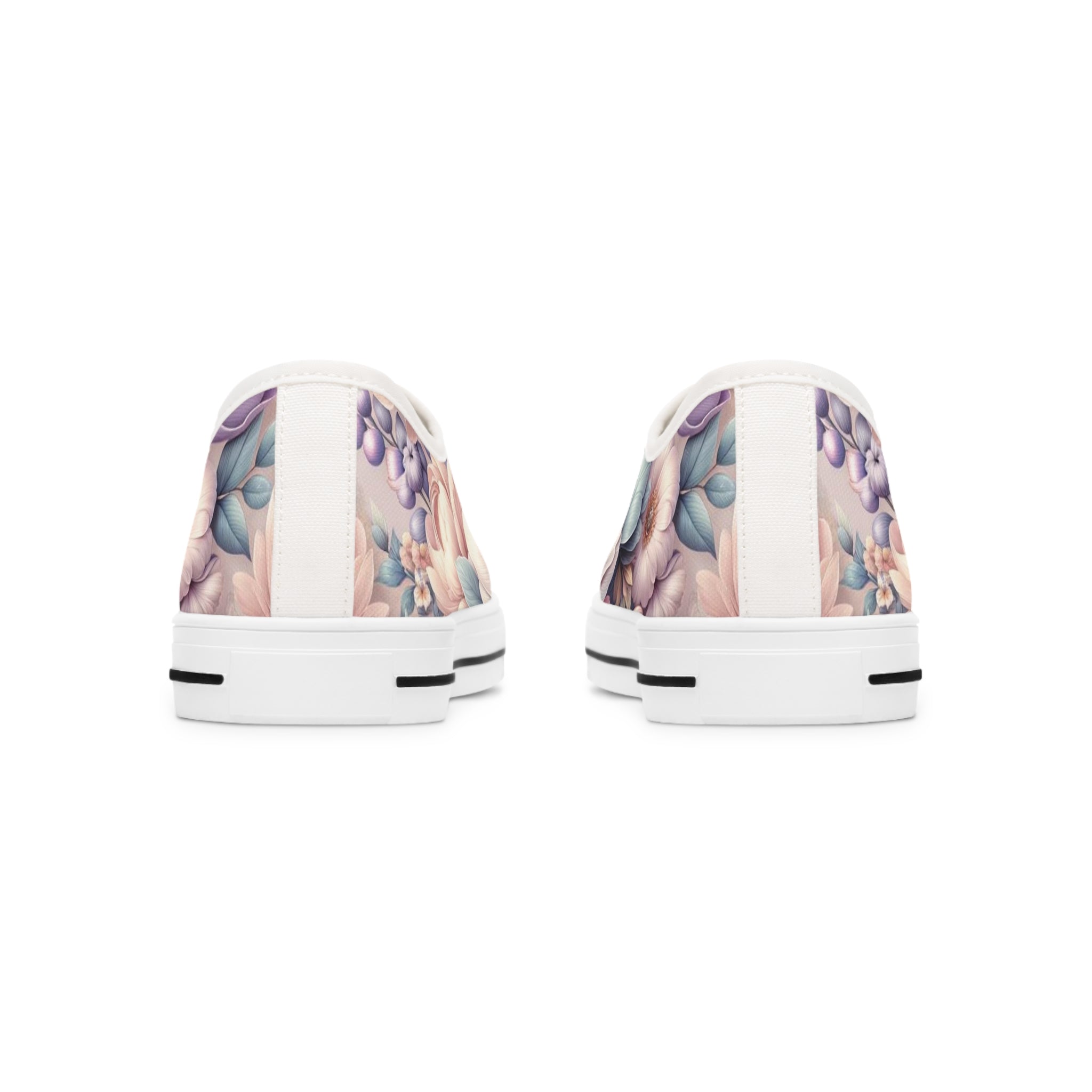 Women's Low Top Sneakers Breathable Polyester Canvas, Lightweight Stylish Floral Pastel Design, Comfortable All-Day Wear, Perfect for Walking and Everyday Activities - MRSBYVALLE