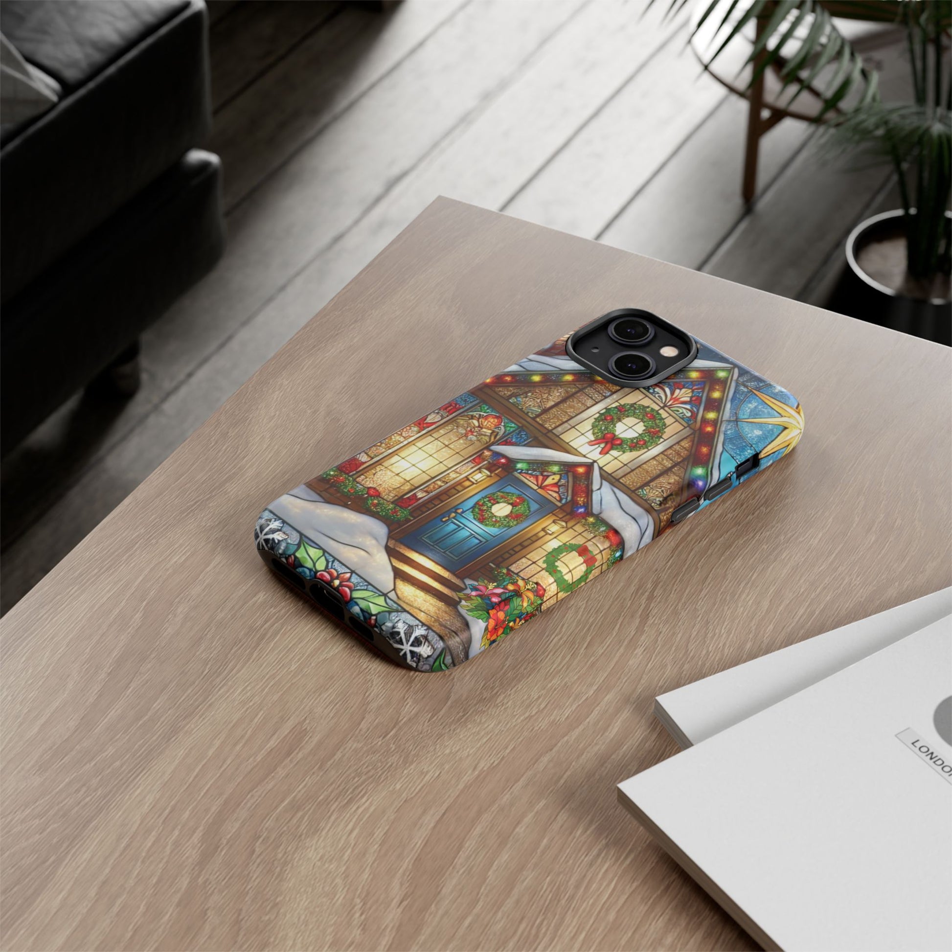 Stain Glass Christmas Phone Case Unique Holiday Protection for Your Device | Stylish & Durable Cover Gift for Her Phone 15, Samsung iPhone Samsung Accessory Gift for Her - MRSBYVALLE