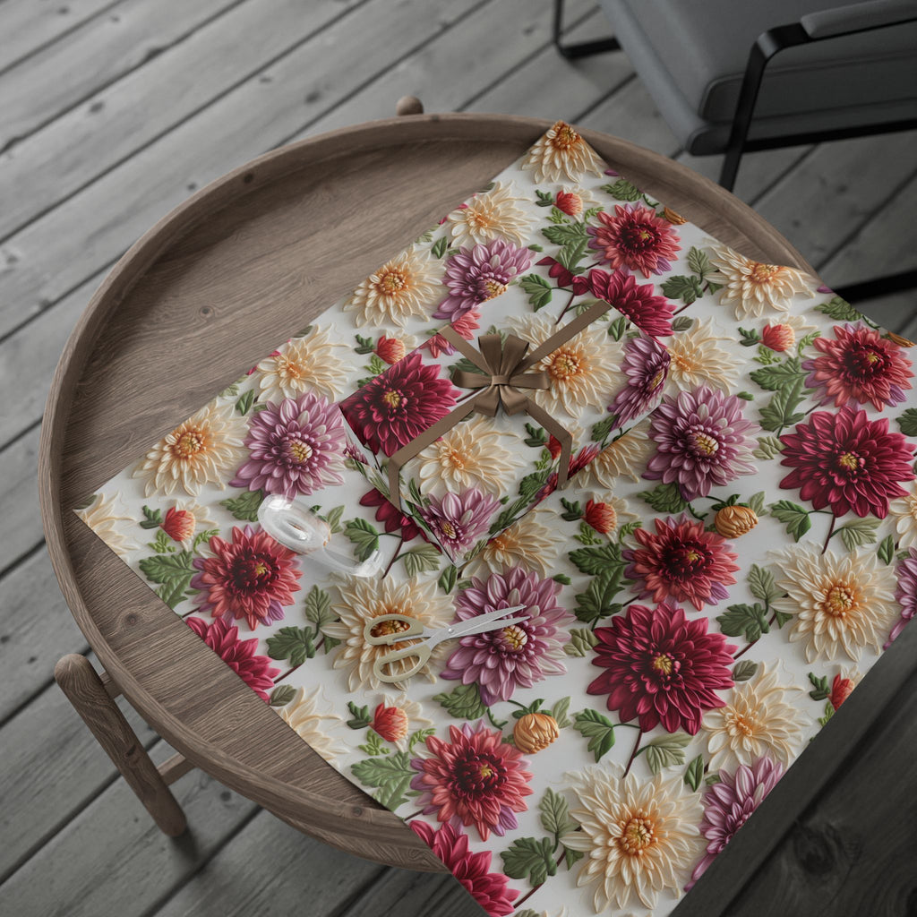 Elegant Fall Floral Wrapping Paper | Autumn-Inspired Gift Wrap with Vibrant Seasonal Blooms | Perfect for Thanksgiving, Birthdays, & Special Occasions | Premium Quality Gifts Moms