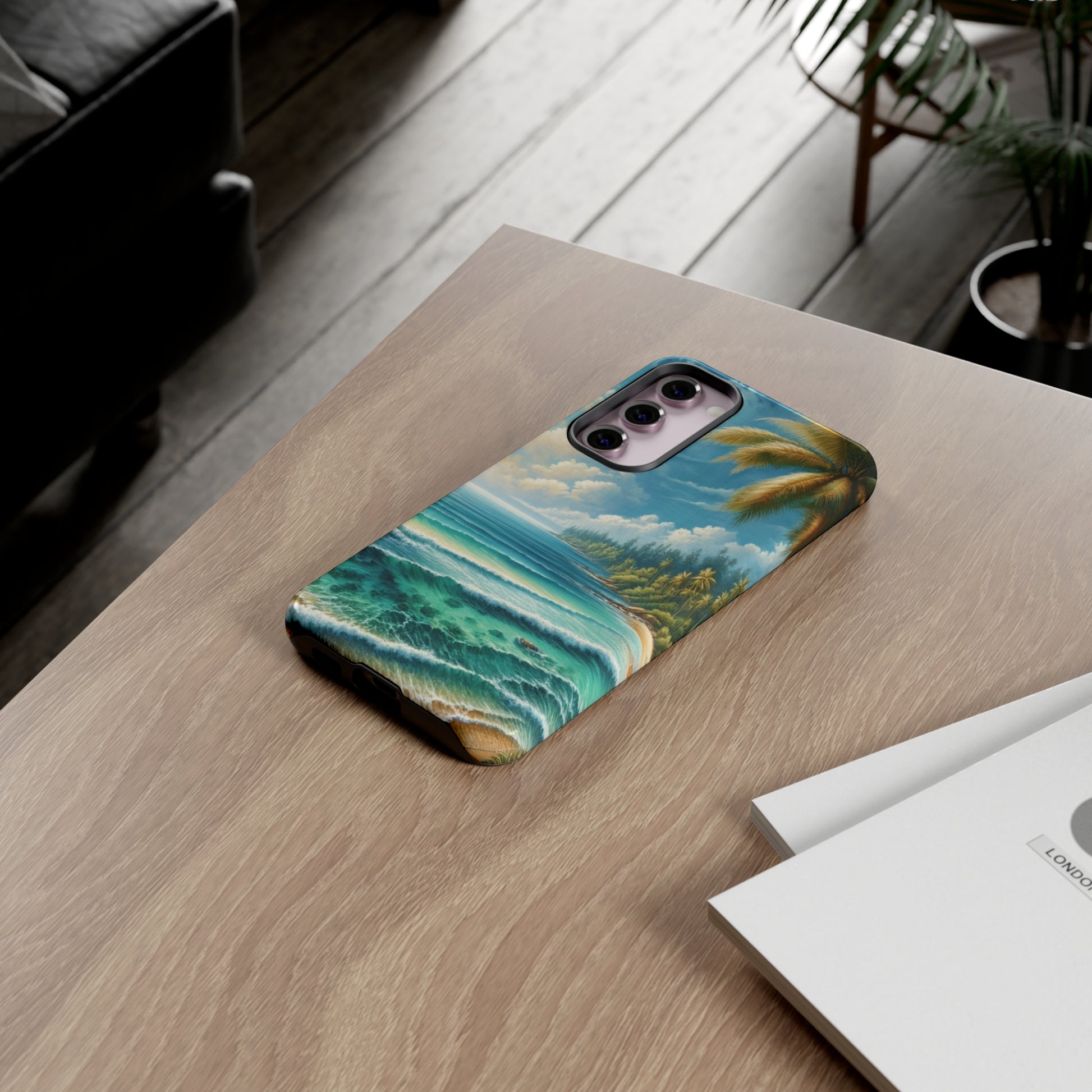 Coastal Serenity Ocean Beach View Protective Phone Case Gift for Her Phone 15, Samsung iPhone Samsung Gift for Her Case iPhone 15, Samsung iPhone Samsung Accessory Gift for Her.