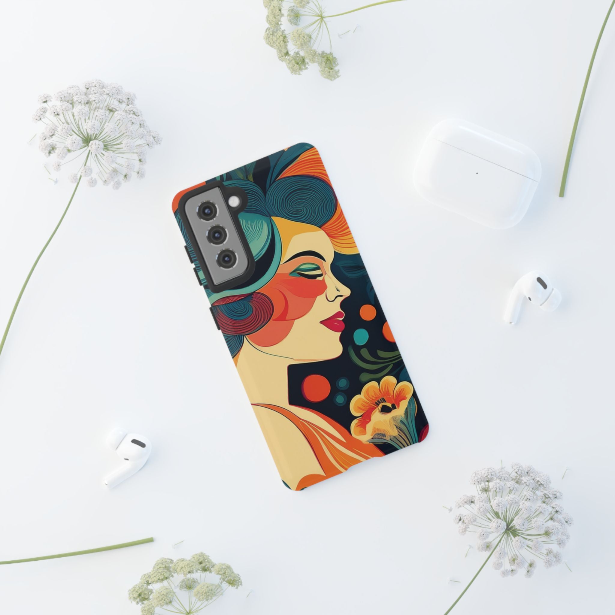 Coque de Téléphone Esthétique Années 50 Rétro Design d'Inspiration Vintage aux Couleurs Pastel Housse Style Mid-Century pour Modèles iPhone et Samsung Galaxy