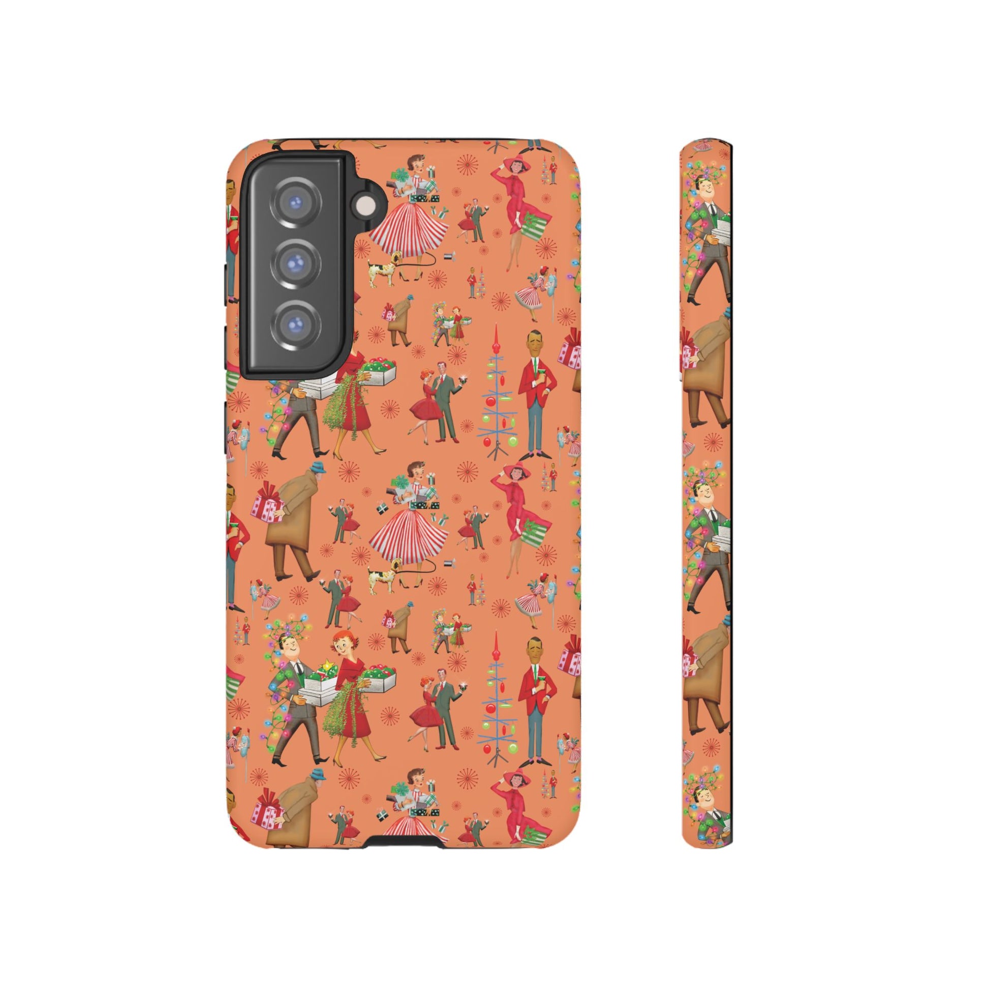 Retro Christmas 50s Phone Case Unique Holiday Protection for Your Device | Stylish & Durable Cover Gift for Her Phone 17, 16, 15, Samsung iPhone Accessory Gift for Her