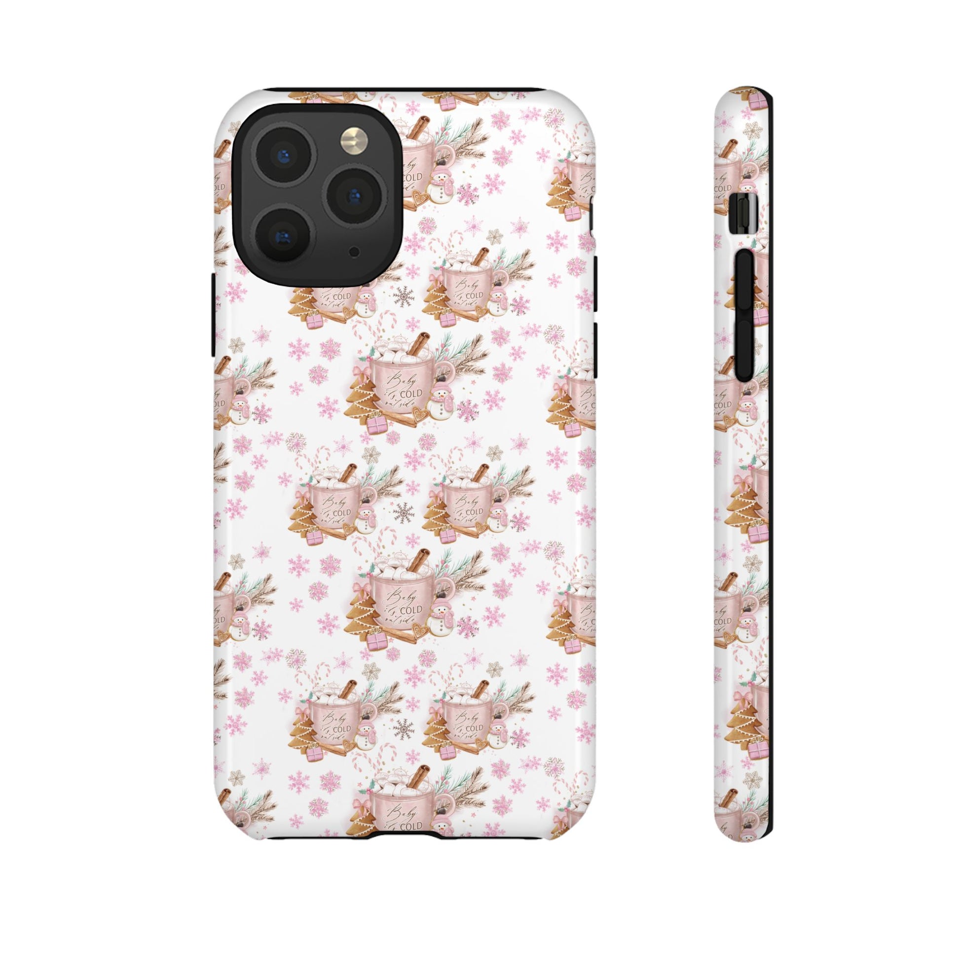Baby it's Cold Outside Pink and White Phone Case Unique Holiday Protection for Your Device | Stylish & Durable Cover Gift for Her Phone 15, Samsung iPhone Samsung Accessory Gift for Her