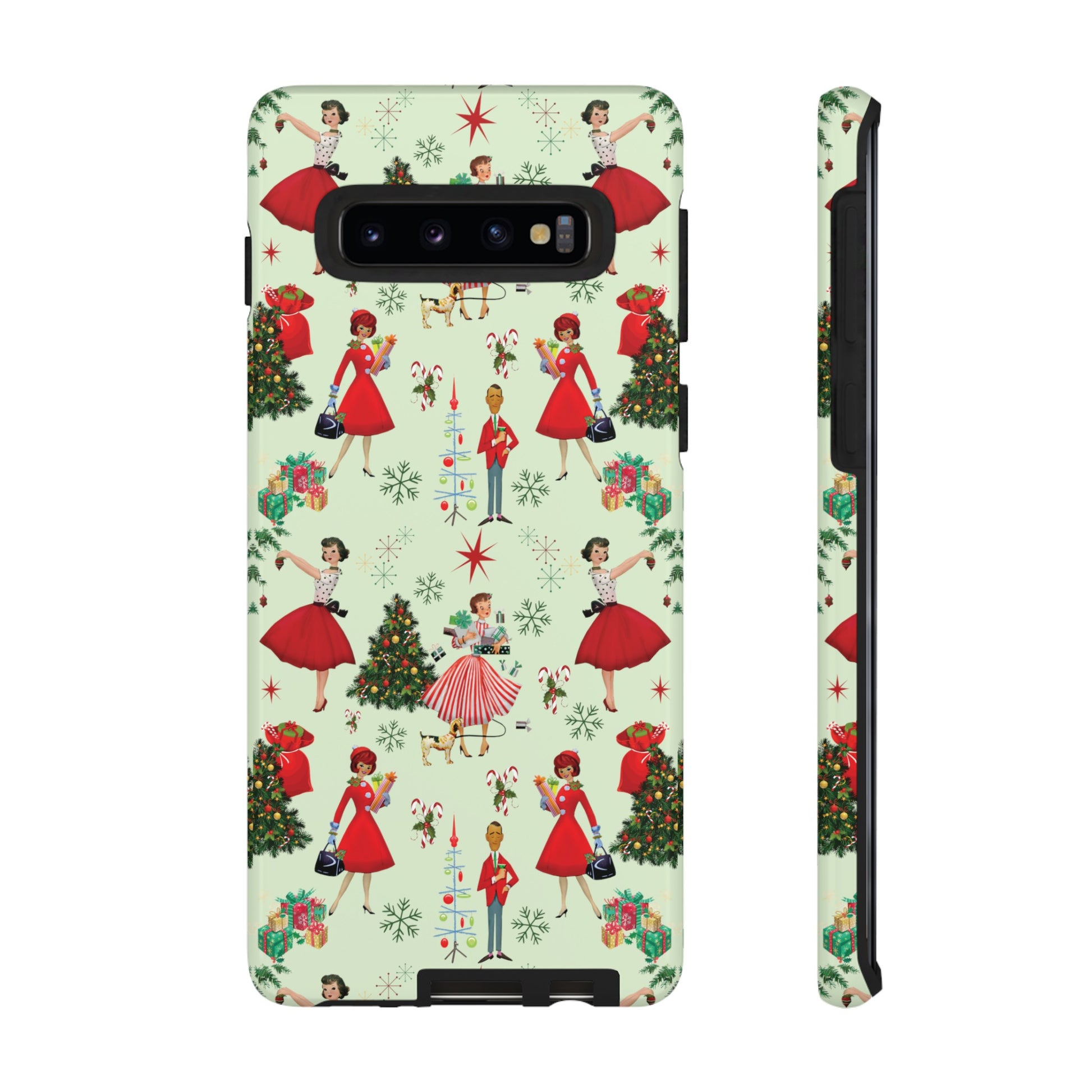 1950s Vintage Phone Case - Retro Christmas Design | Unique Holiday Protection for Your Device | Stylish & Durable Cover Gift for Her Phone 15, Samsung iPhone Samsung Accessory Gift for Her