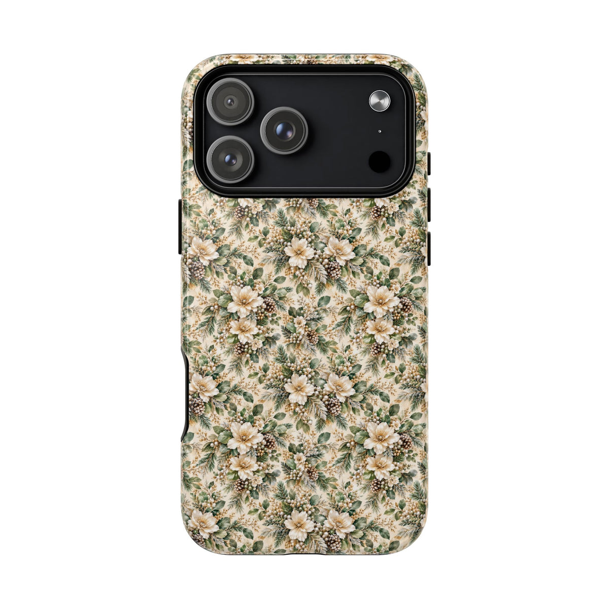 Sage Green & Champagne Floral MagSafe Tough Phone Case