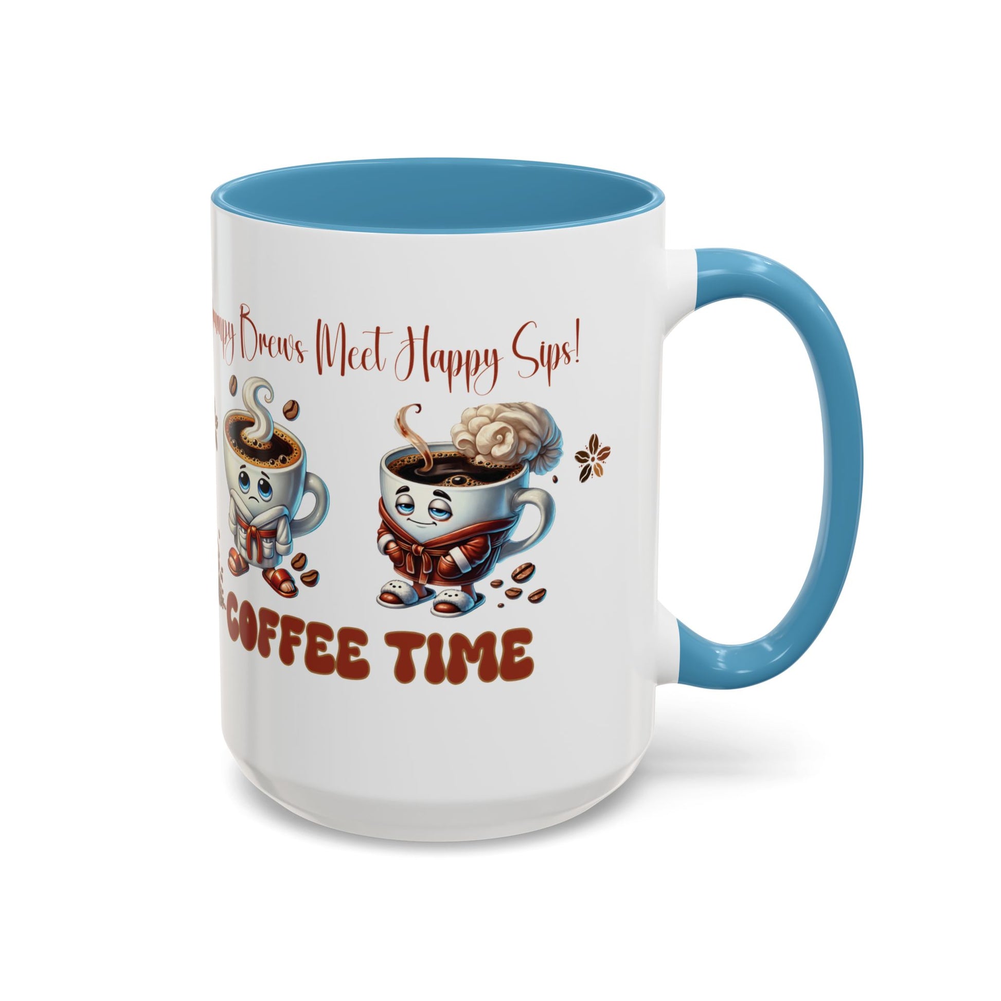 Grumpy Brews Meet Happy Sips Ceramic Mug - Funny Coffee Cup, Cute Tea Mug, Sarcastic Drinkware, Unique Gift, Kitchen Decor Accent Coffee Mug (11, 15oz) - MRSBYVALLE