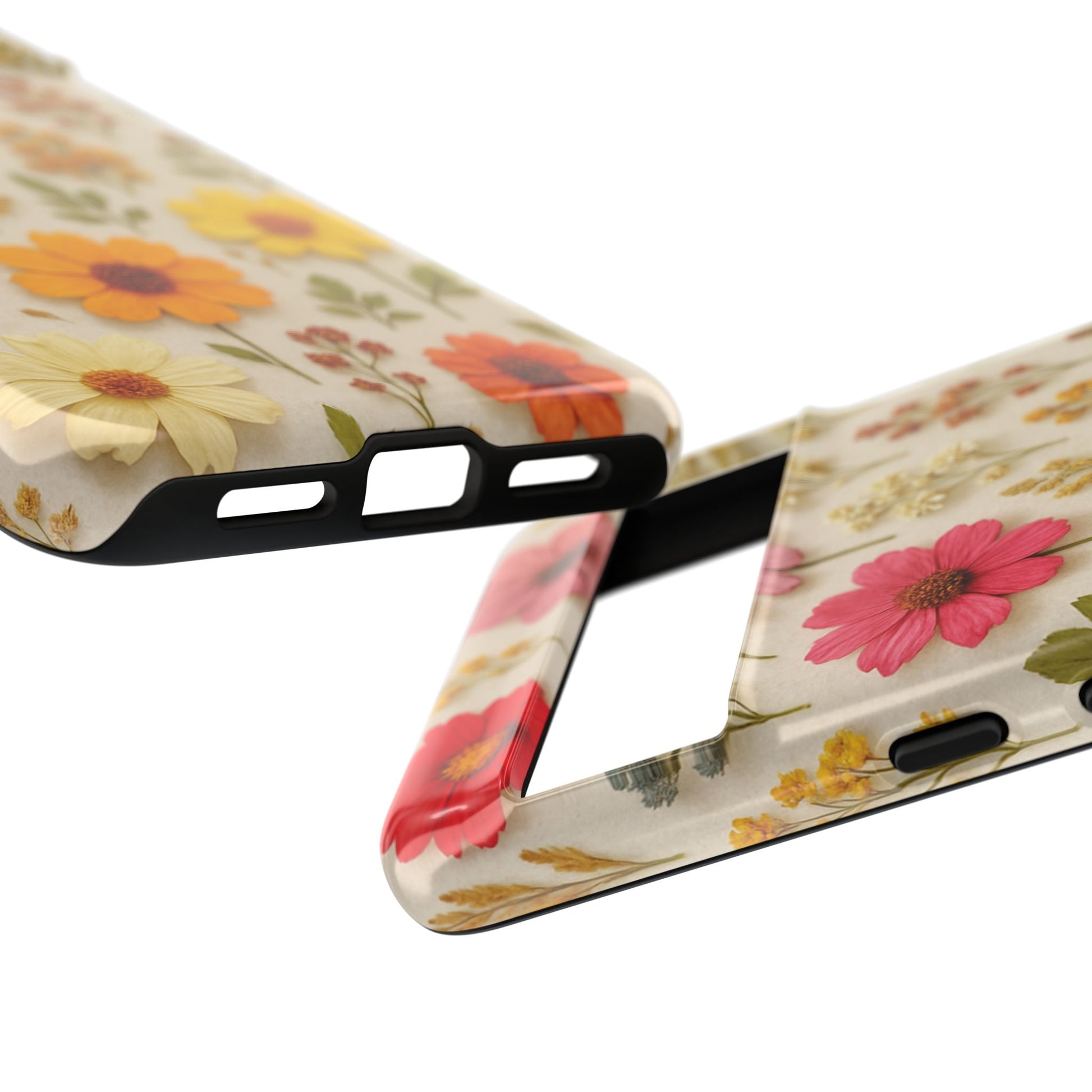 Dried Flowers Illusion Phone Case – Realistic Botanical Aesthetic, Colorful Pressed Floral Art, Trendy Nature-Inspired Protective Cover  iPhone & Samsung Models
