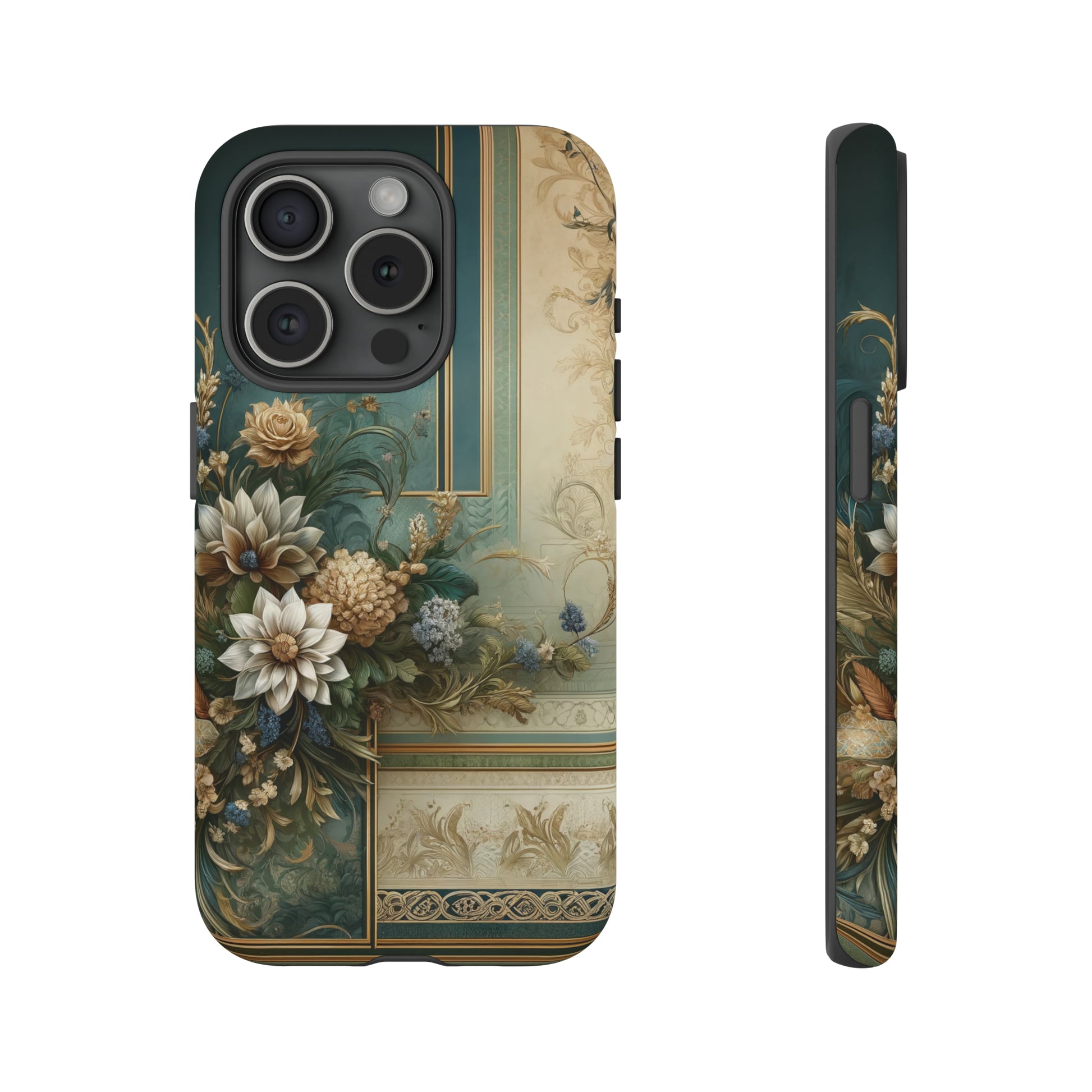 Victorian Floral Boho Luxury Phone Tough Case Floral Elegant Durable Stylish for Modern Devices iPhone 15, Samsung iPhone Samsung Accessory Gift for Her.