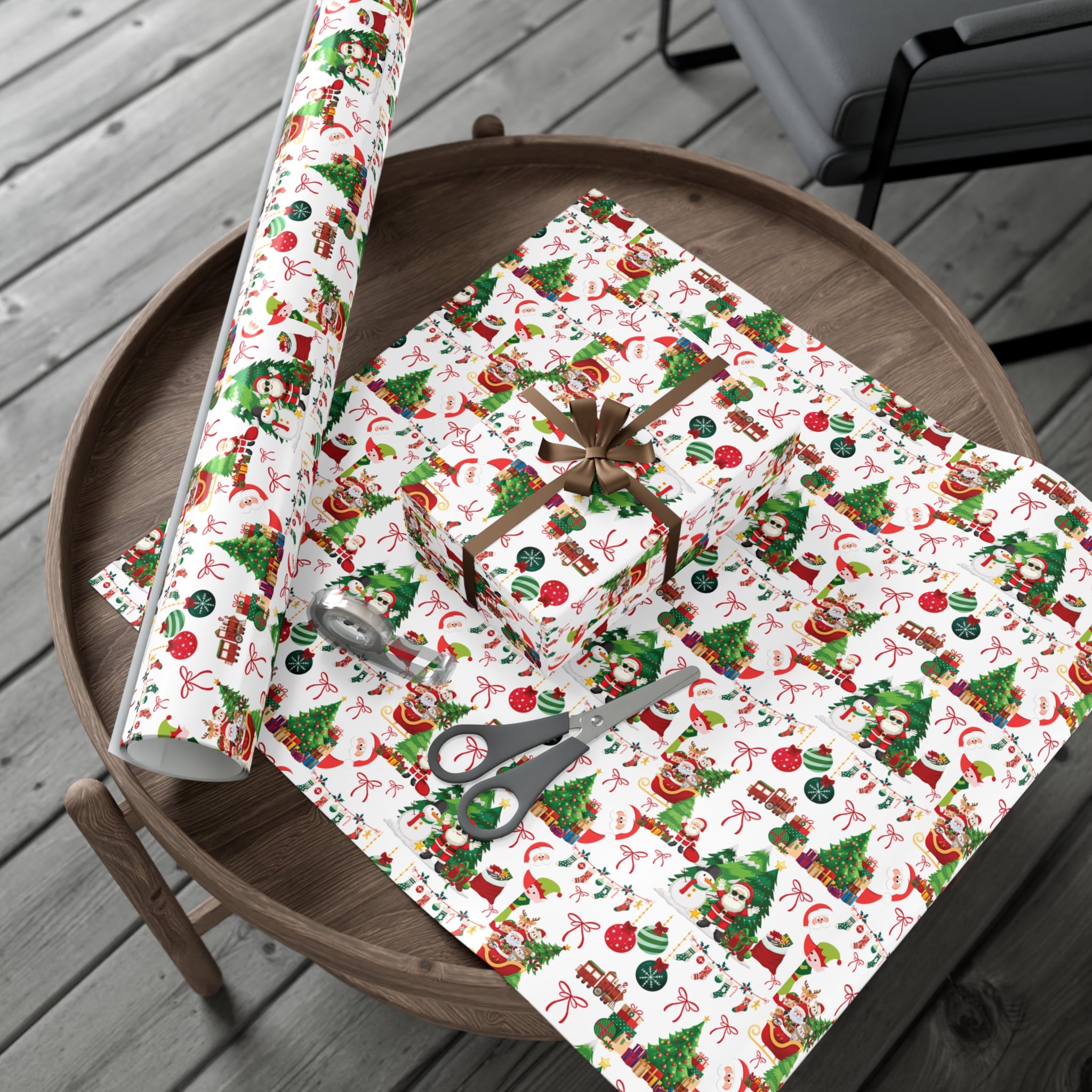 Fun Santa Christmas Theme Wrapping Paper Premium Festive Gift Wrap Roll, Classic Holiday Design, Great for Presents, Durable, Vibrant, and Perfect for Seasonal Gifting