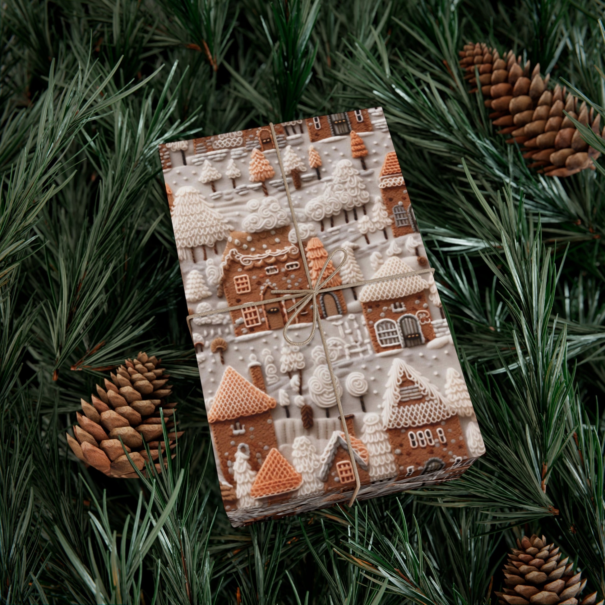 Charming Gingerbread House Wrapping Paper - Festive Holiday Design, Premium Quality, 100% Recyclable, Perfect for Christmas Gifts and Special Occasions - MRSBYVALLE