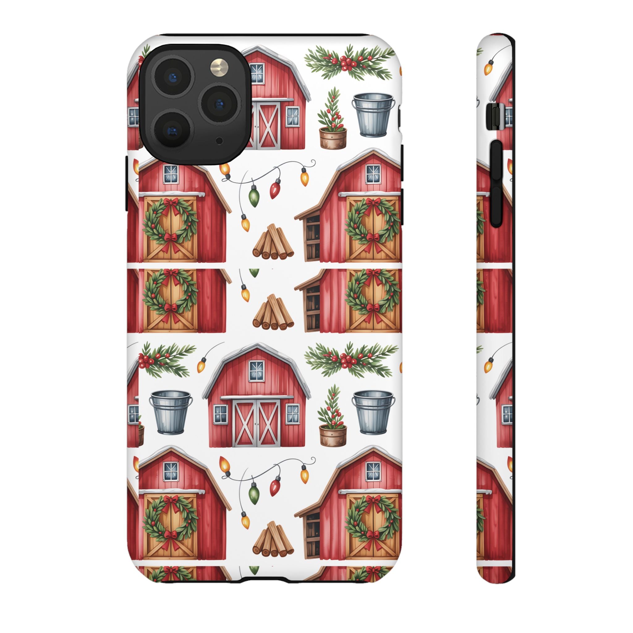 Farmhouse Christmas Design Phone Case - Stylish, Protective Cover for All Models Gift for Mom Accessory Gift for Her