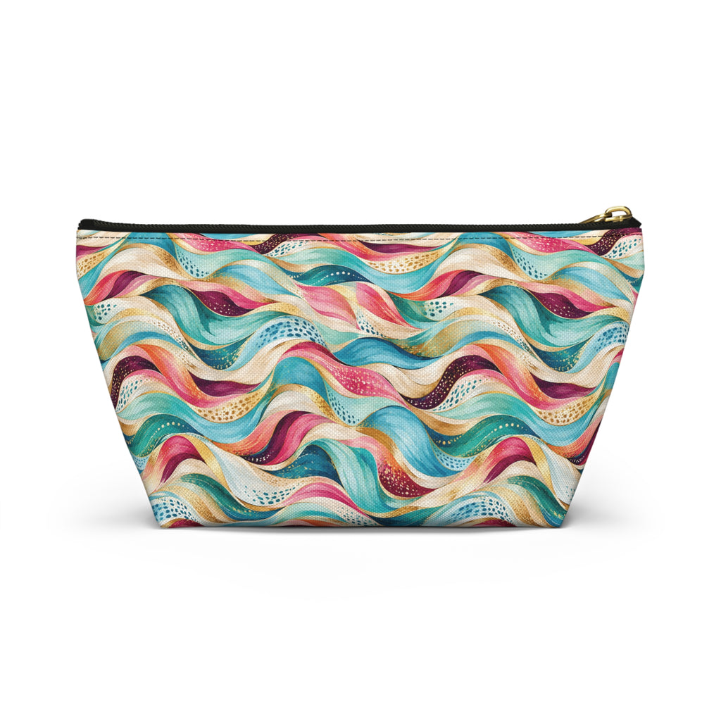 Wavy Rainbow Accessory Pouch – T-Bottom Cosmetic & Travel Organizer
