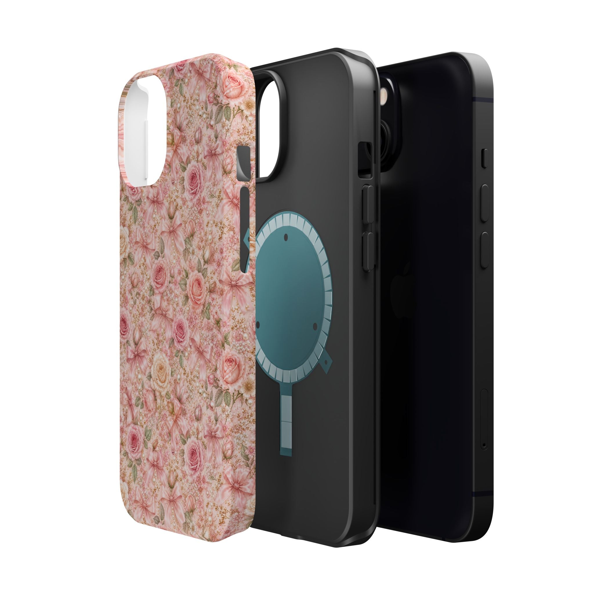 Floral Rose Pattern Magnetic Impact-Resistant Phone Case iPhone and Samsung