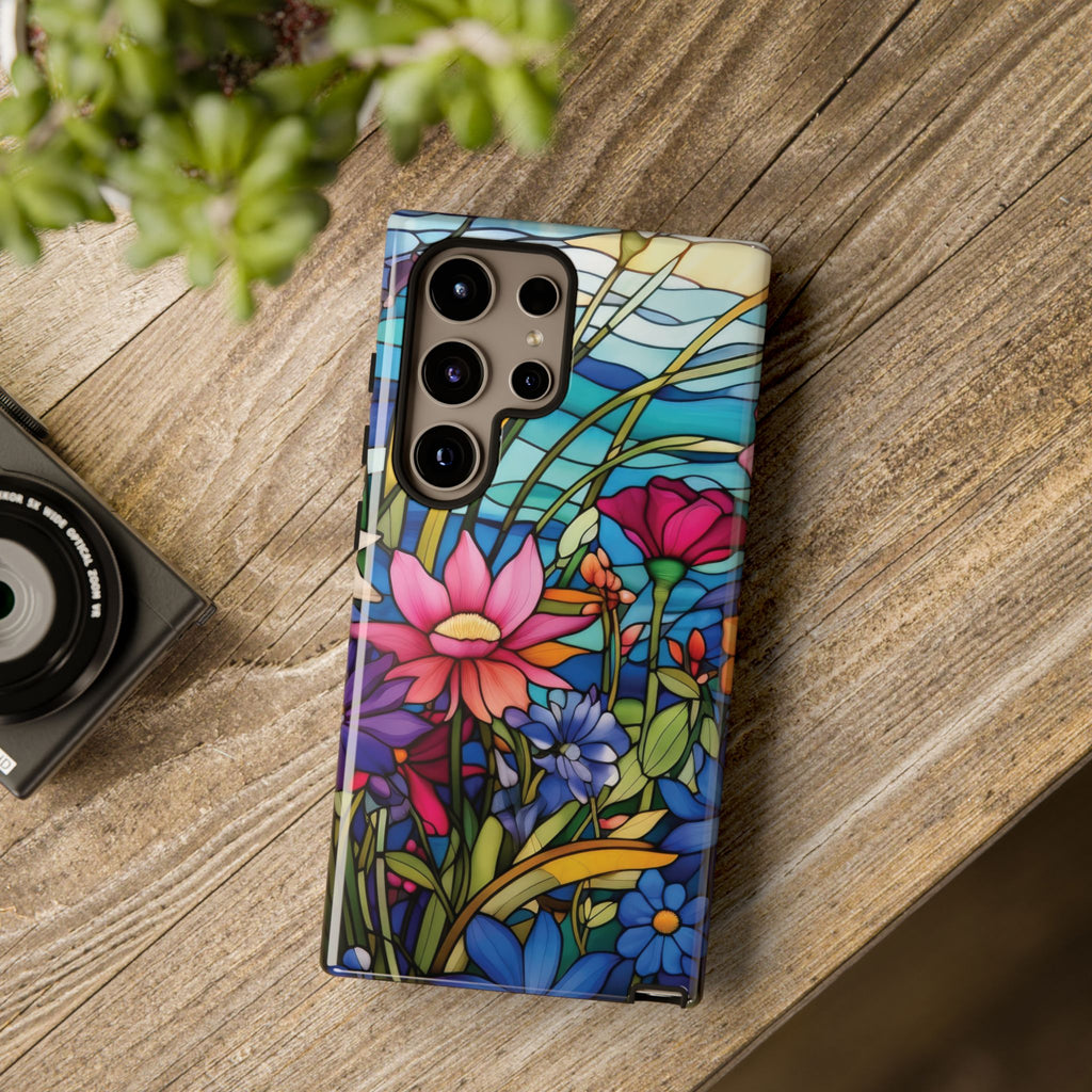 Wildflowers Stain Glass Illusion Phone Case Unique Holiday Protection for Your Device | Stylish & Durable Cover Gift for Her Phone 15, Samsung iPhone Samsung Accessory Gift for Her