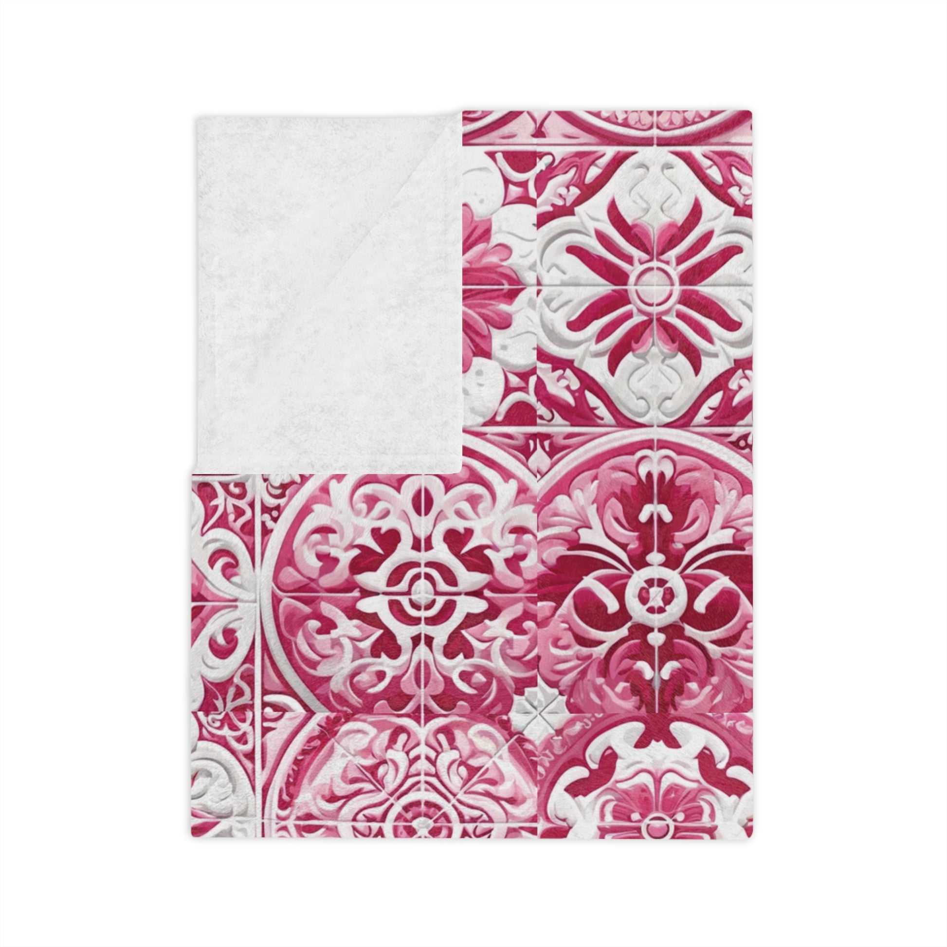 Pink Throw Ultra-Soft Minky Blanket Cozy Comfort Blanket with Pink and White Mediterranean Design for Elegant Home Decor Plush Microfiber for Maximum Comfort Blanket, Perfect for Snuggling Decor, Cozy All-Season Warmth, Housewarming Gift Throw - MRSBYVALLE