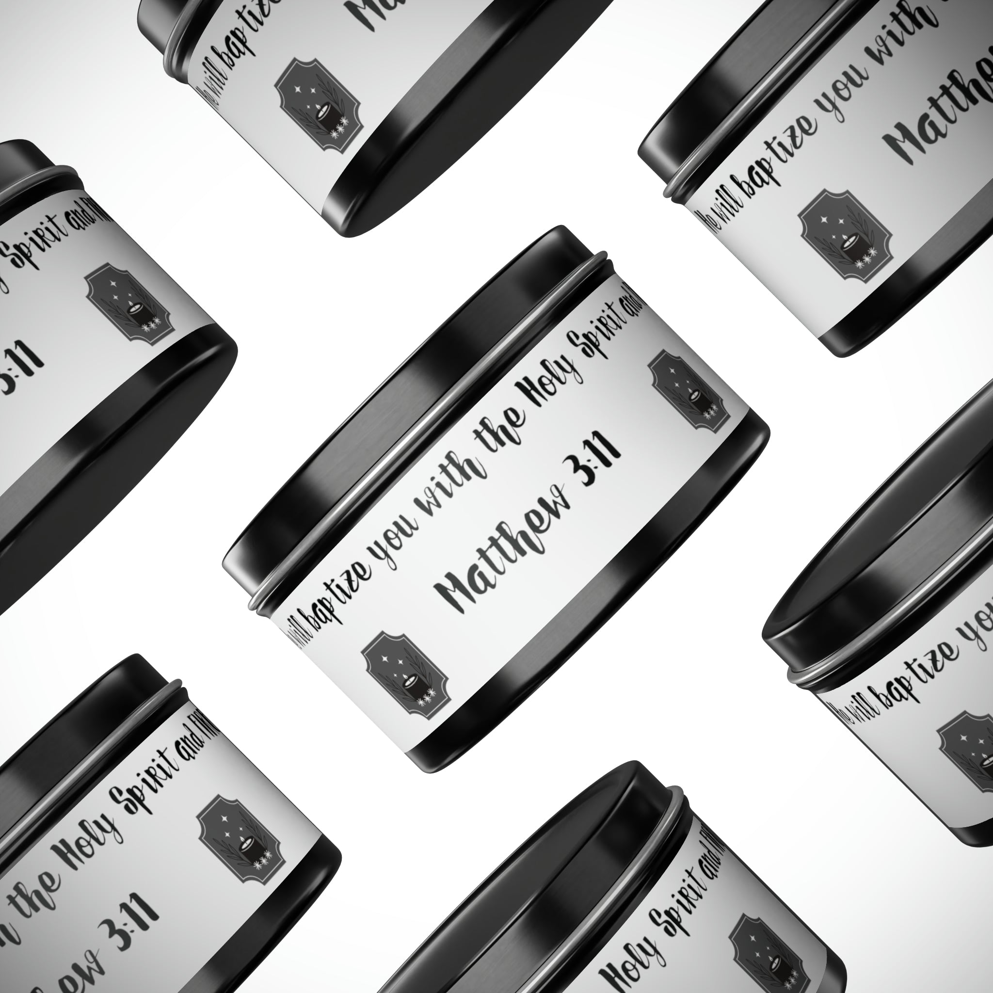 New House Sacred Light Divine Verse Tin Candles Embrace Peace with 4oz/8oz Coconut Soy Wax, Hand-Poured in USA. Lead-Free Wick, 20-40hr Burn. Evergreen, Vanilla, More Spiritual Ambiance Awaits Pure Harmony Grace..