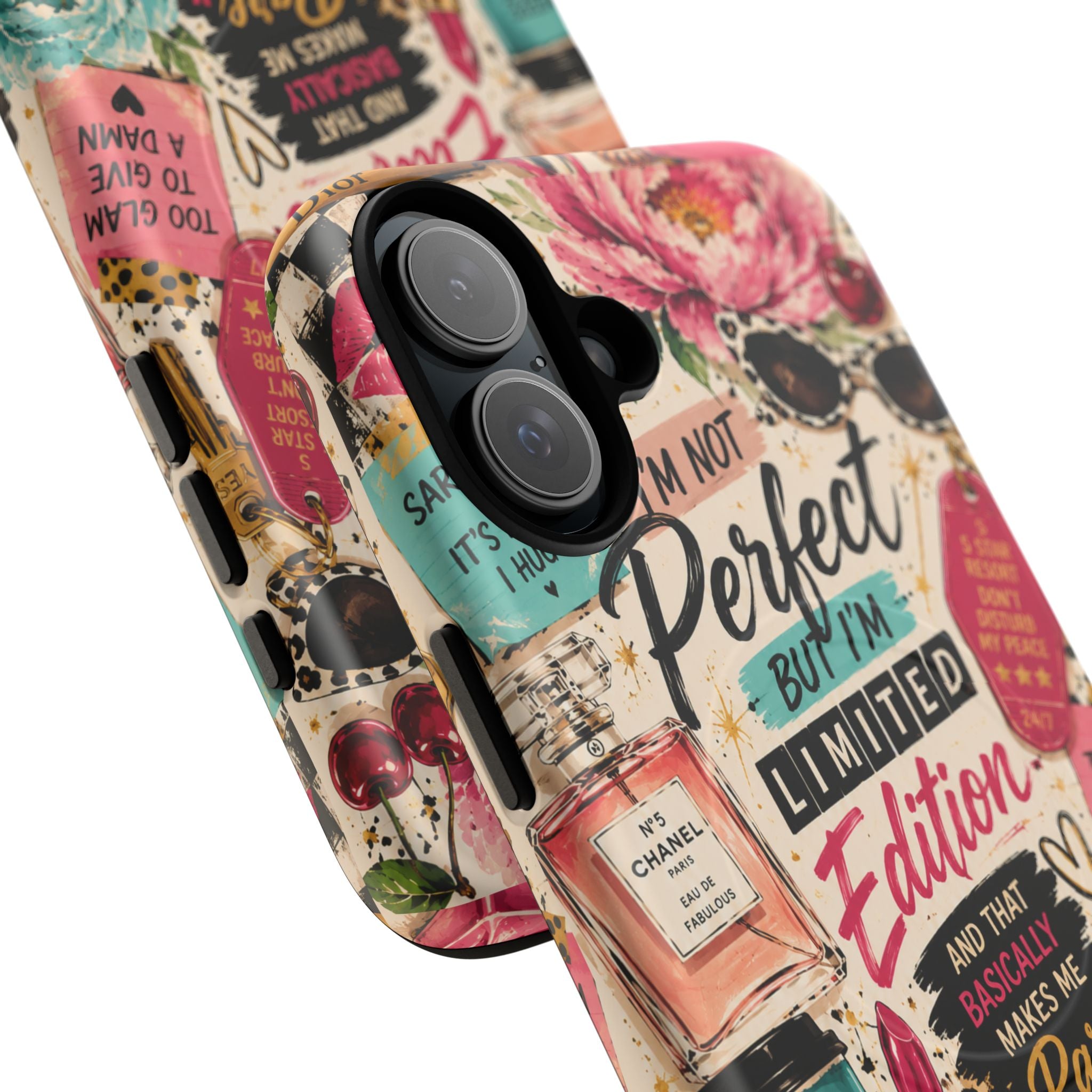 Perfect I'm Limited Edition phone case Tough Magnetic Case has Retro Funny Women's Gift Chic Pink Vintage iPhone & Samsung